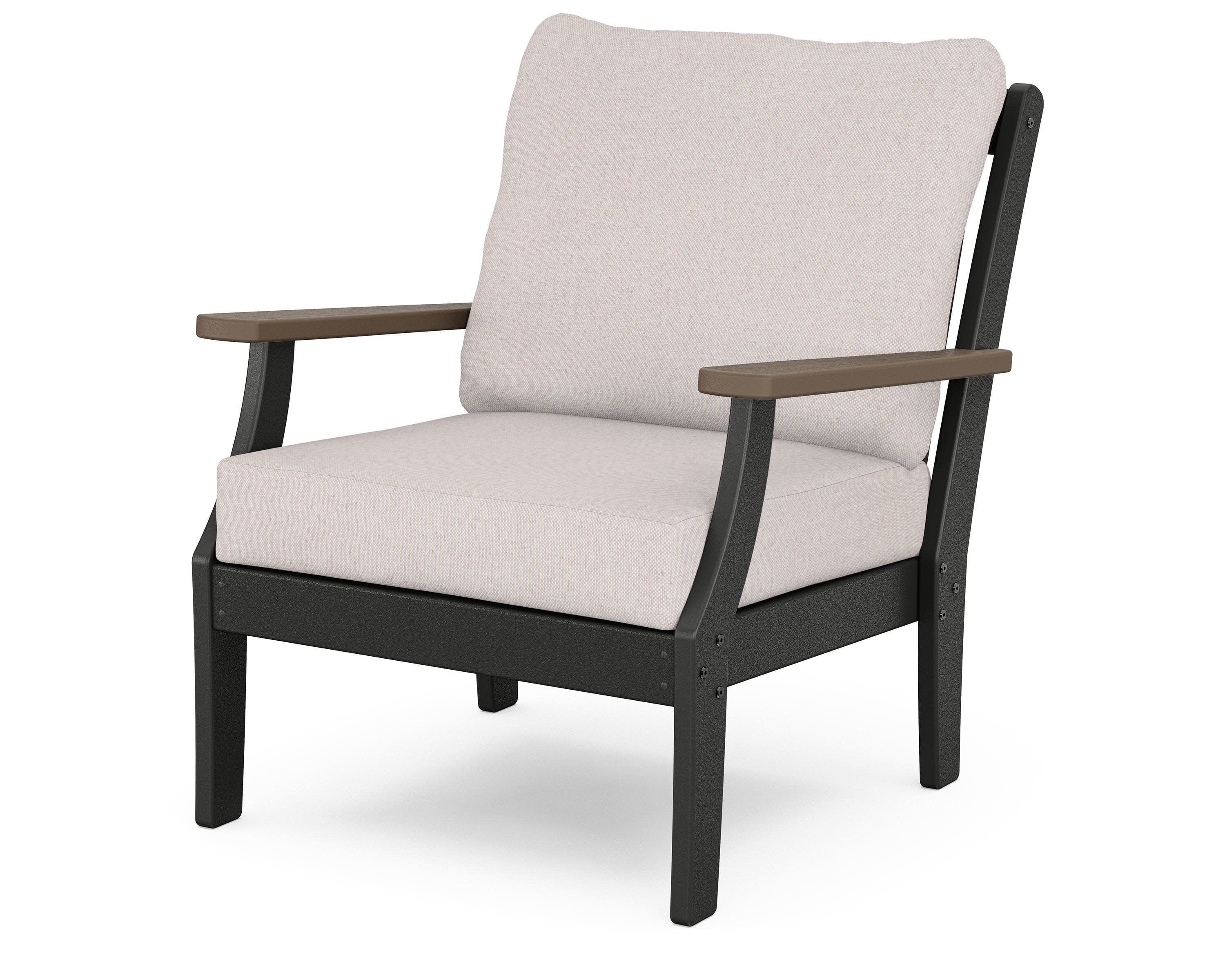 Braxton Deep Seating Chair in Black / Kona / Dune Burlap