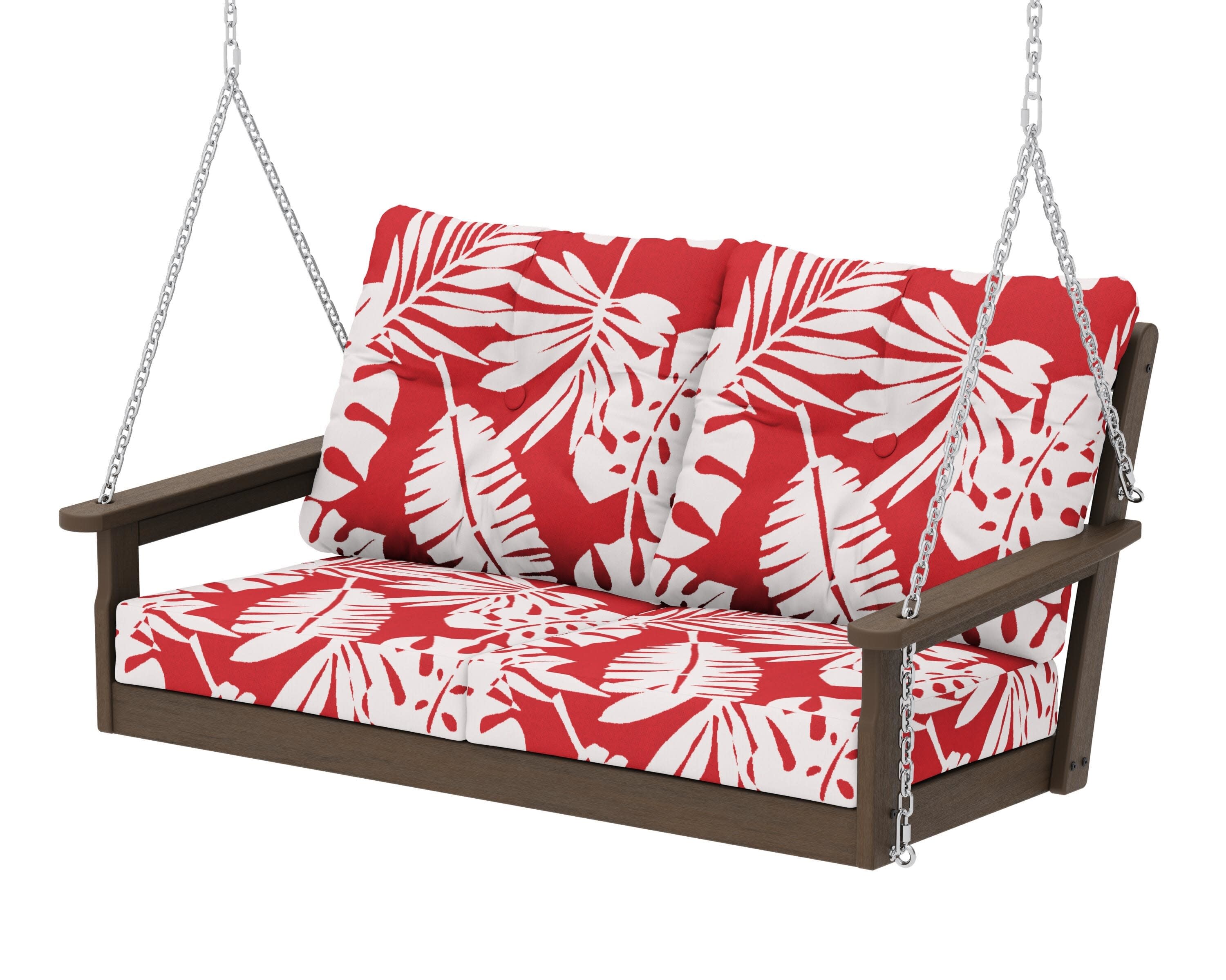 Vineyard Deep Seating Swing in Kona / Leaf Crimson
