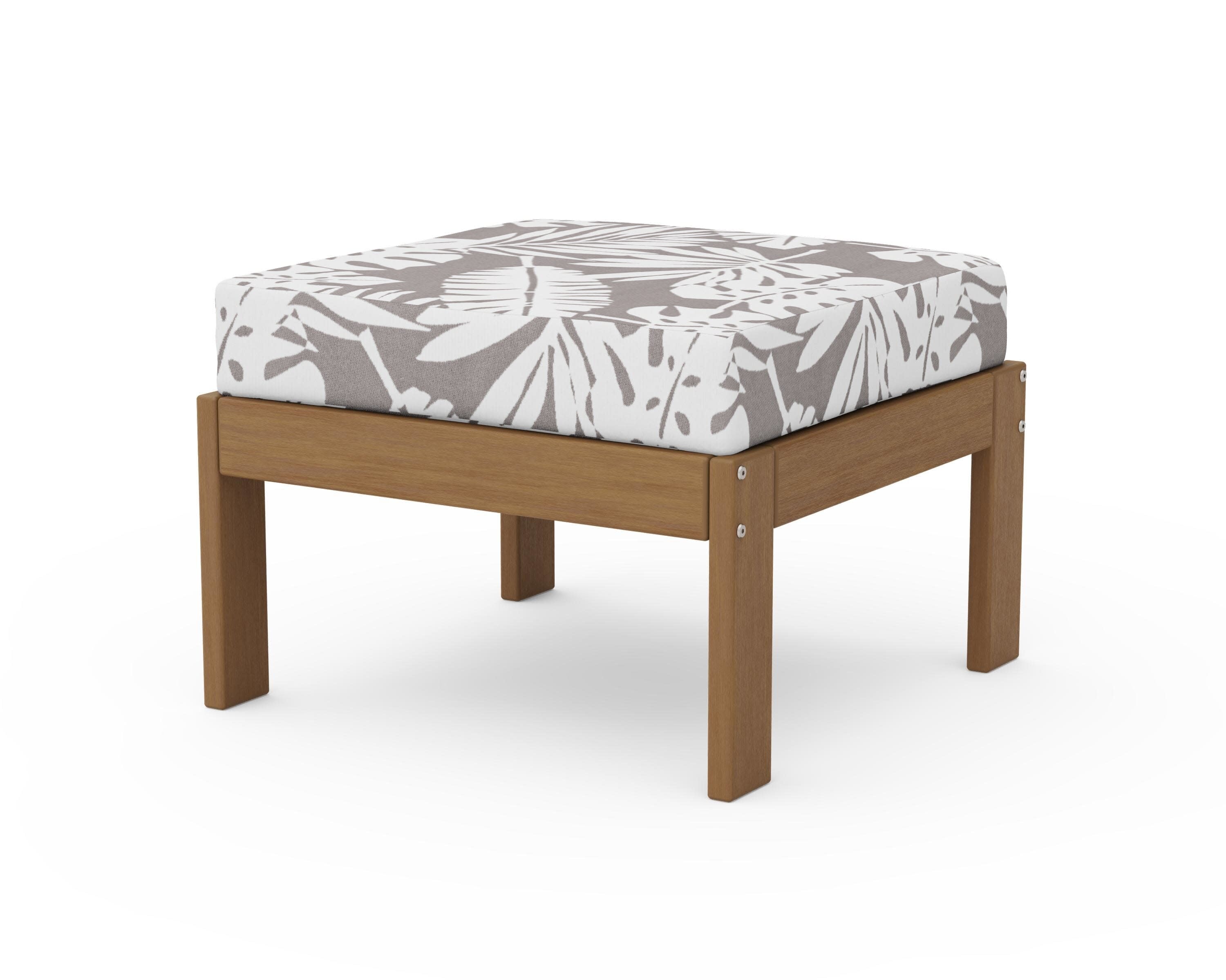 Vineyard Modular Ottoman in Natural / Leaf Grey Mist