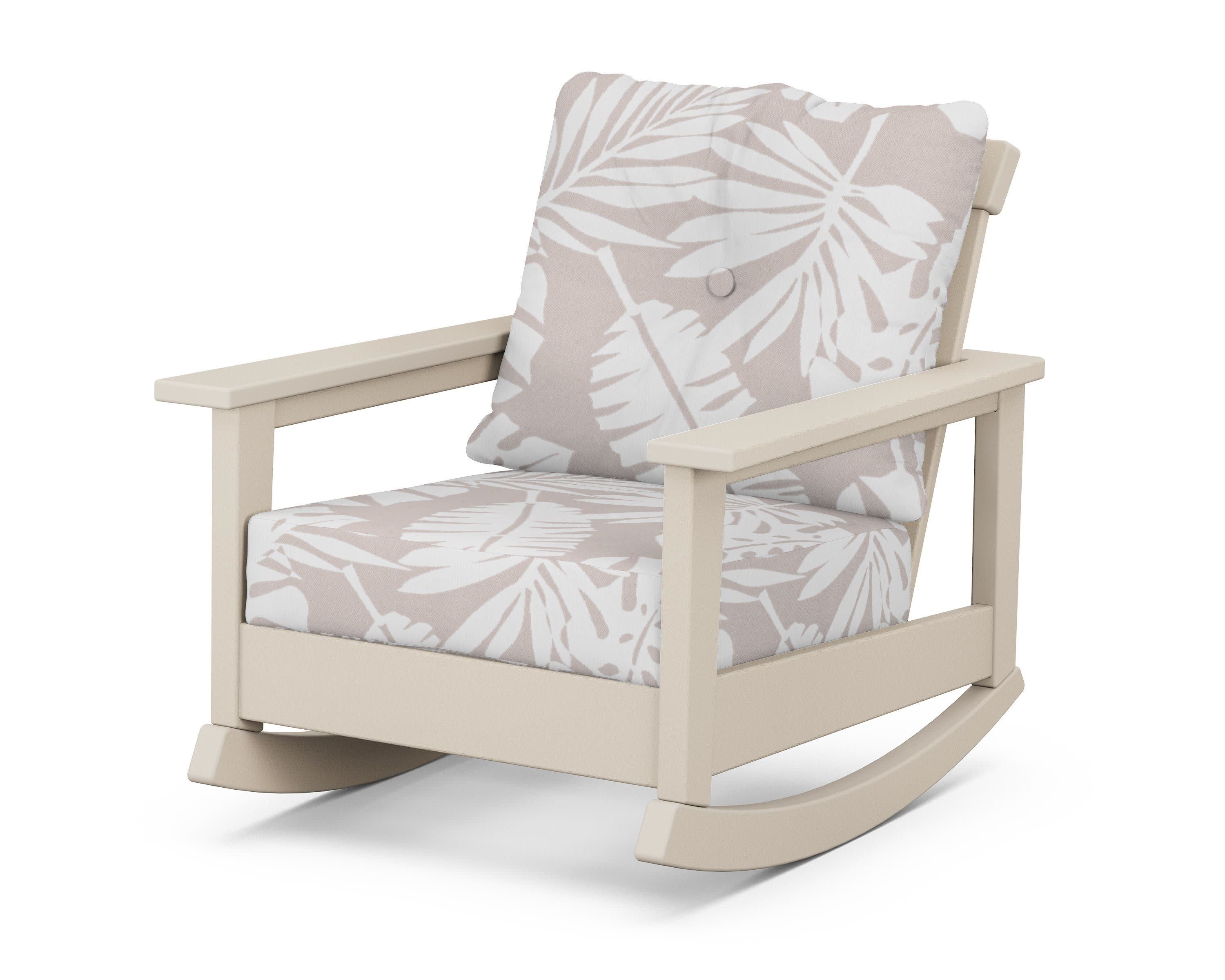 Prescott Deep Seating Rocking Chair in Sand / Leaf Dune Burlap
