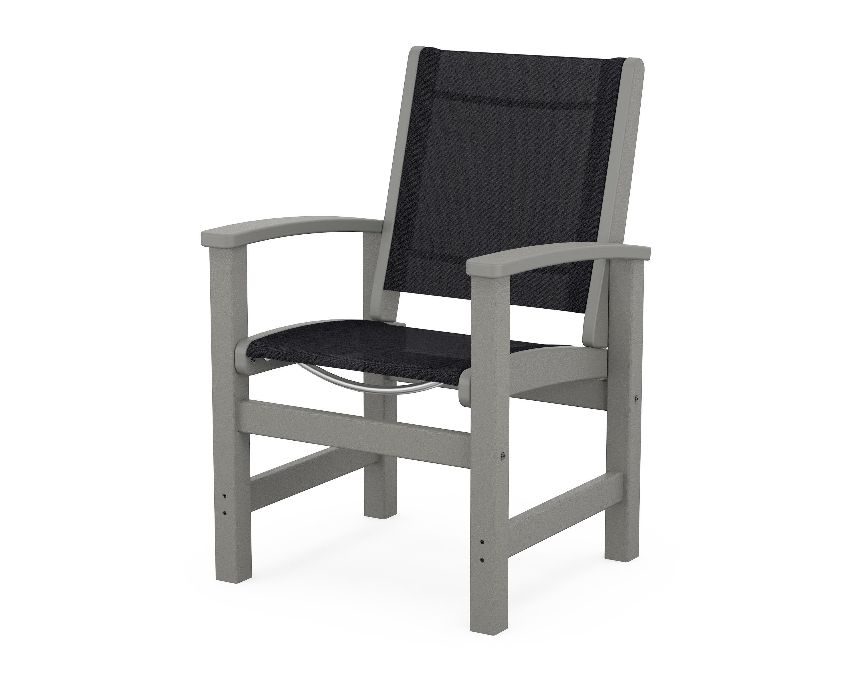 Coastal Dining Chair in Slate Grey / Black Sling