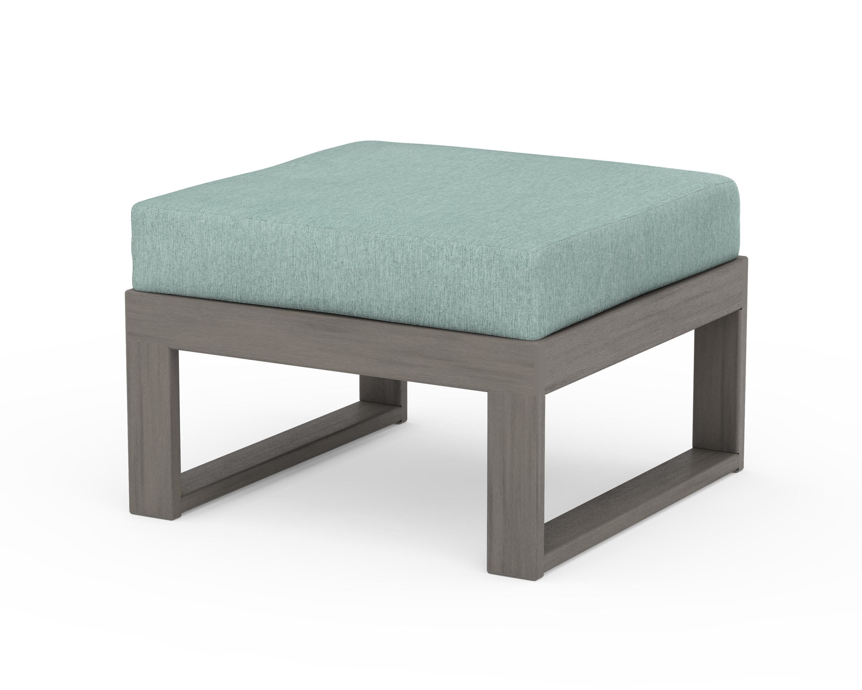 Modular Ottoman - Modern in Driftwood / Glacier Spa