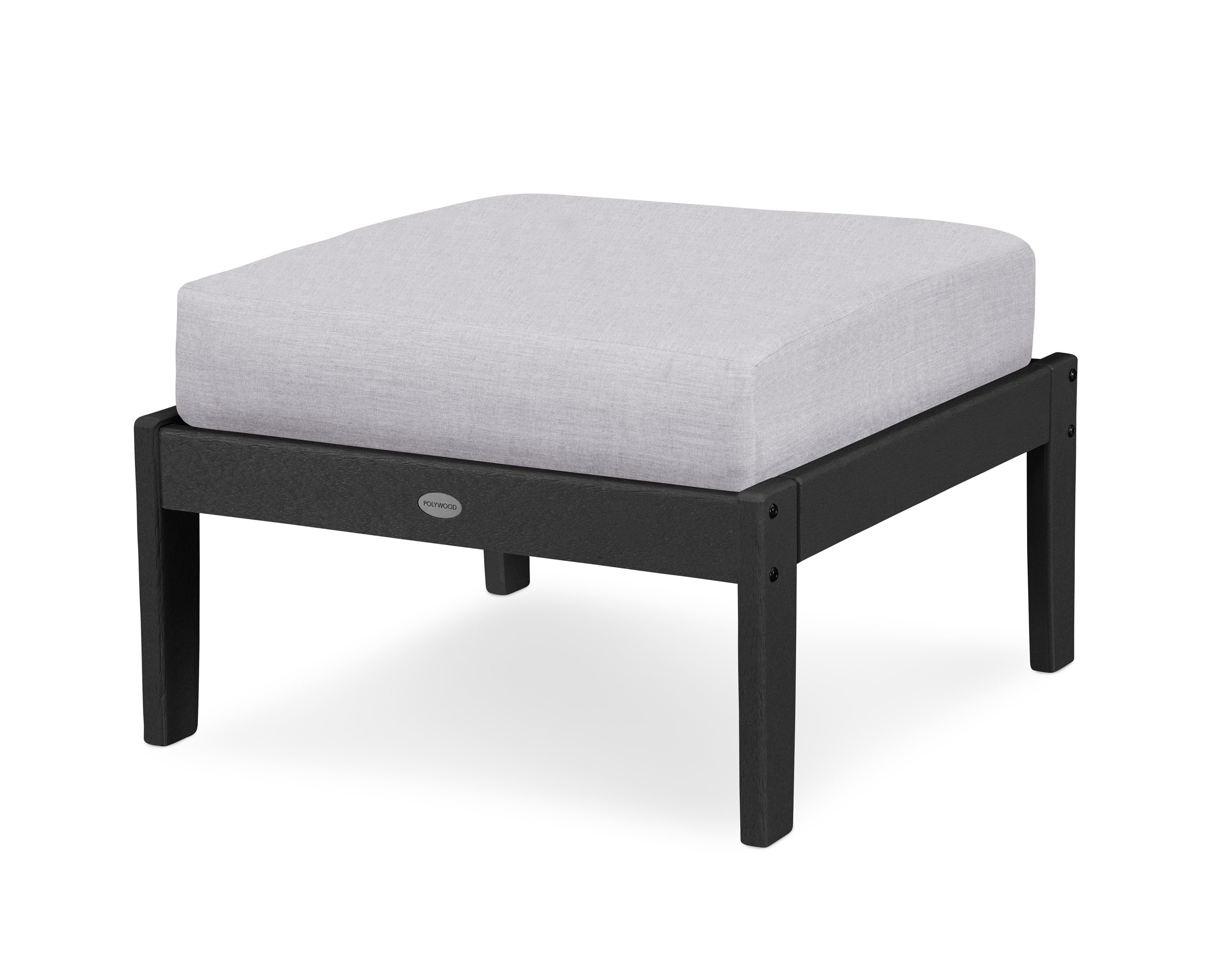 Braxton Deep Seating Ottoman in Black / Granite