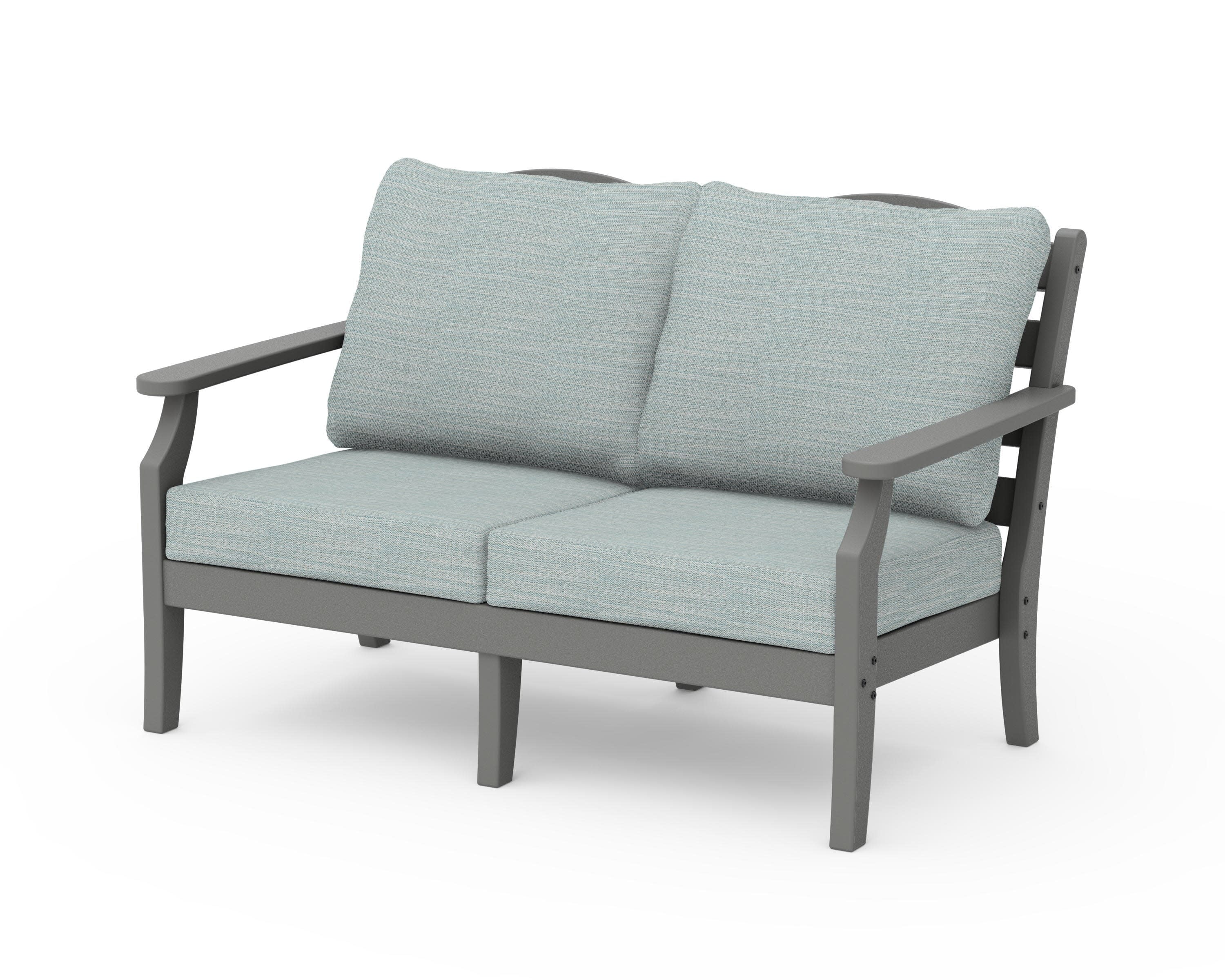 Savannah Deep Seating Loveseat in Slate Grey / Soothe Mist