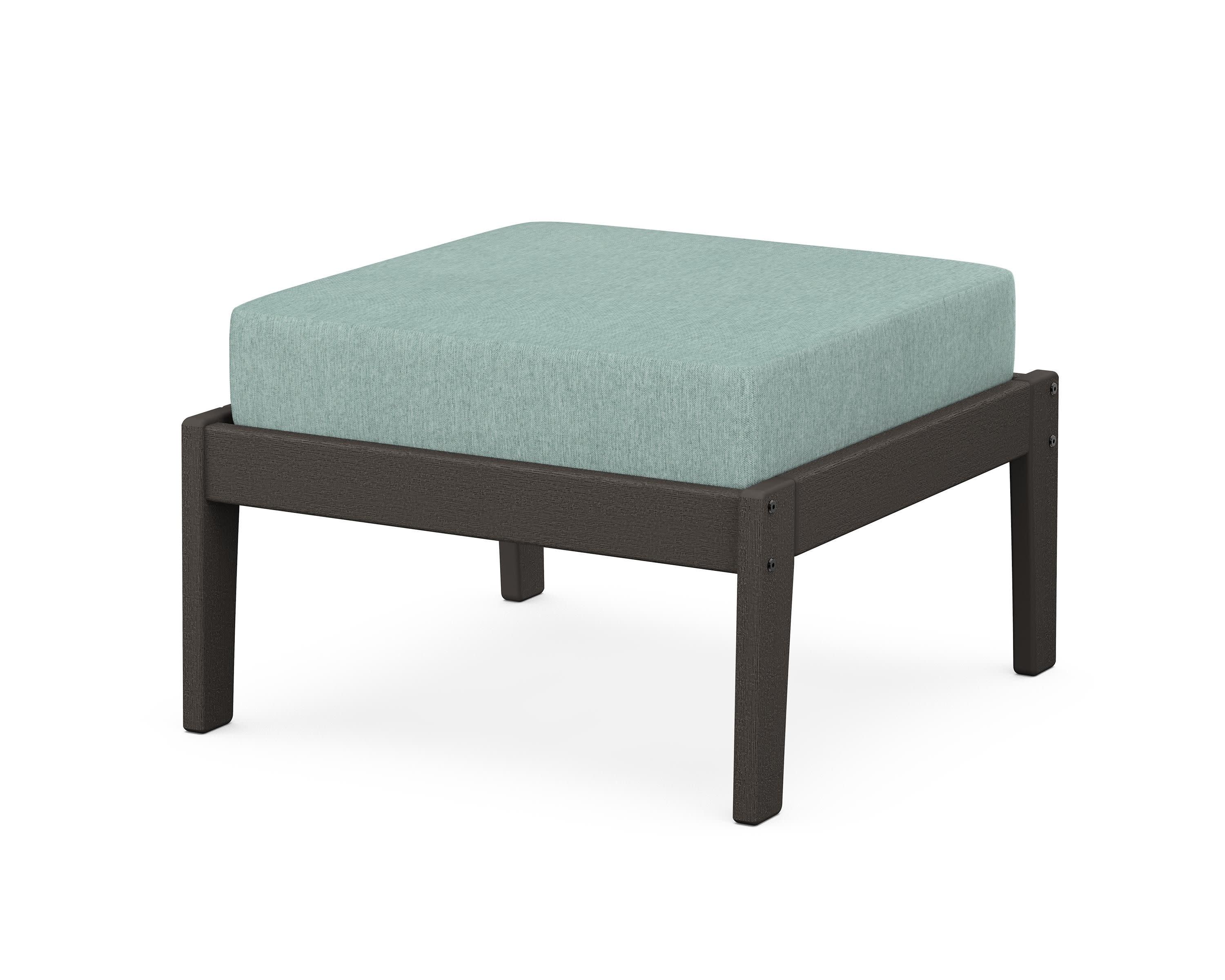 Deep Seating Ottoman in Vintage Coffee / Glacier Spa