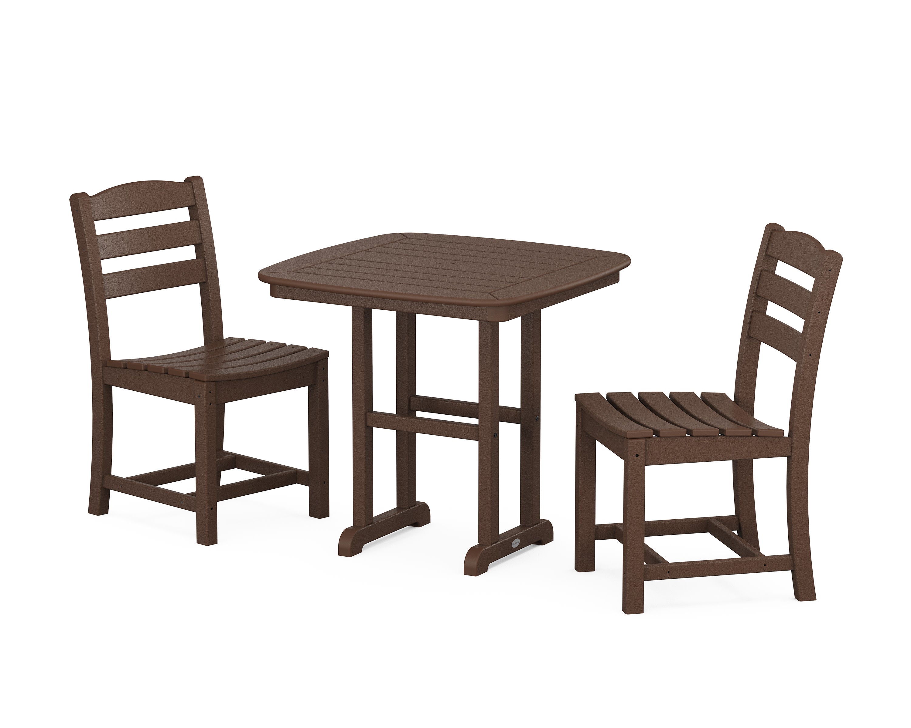 La Casa Caf Side Chair 3-Piece Dining Set in Mahogany