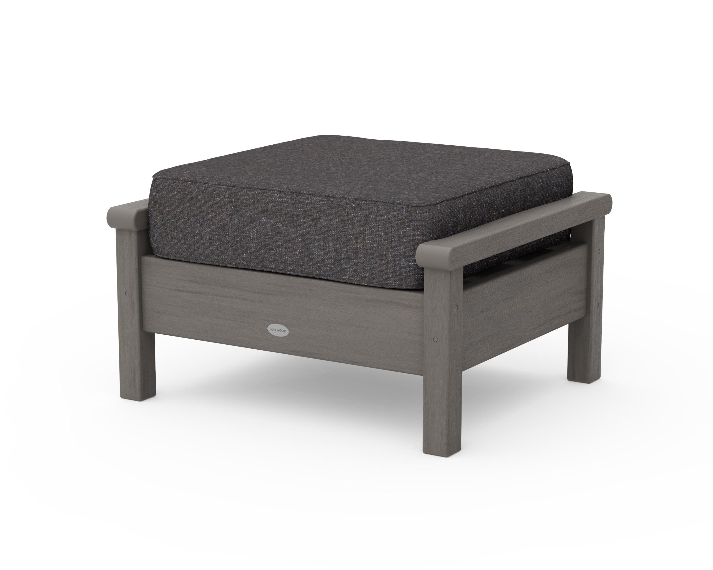 Harbour Deep Seating Ottoman in Driftwood / Ash Charcoal