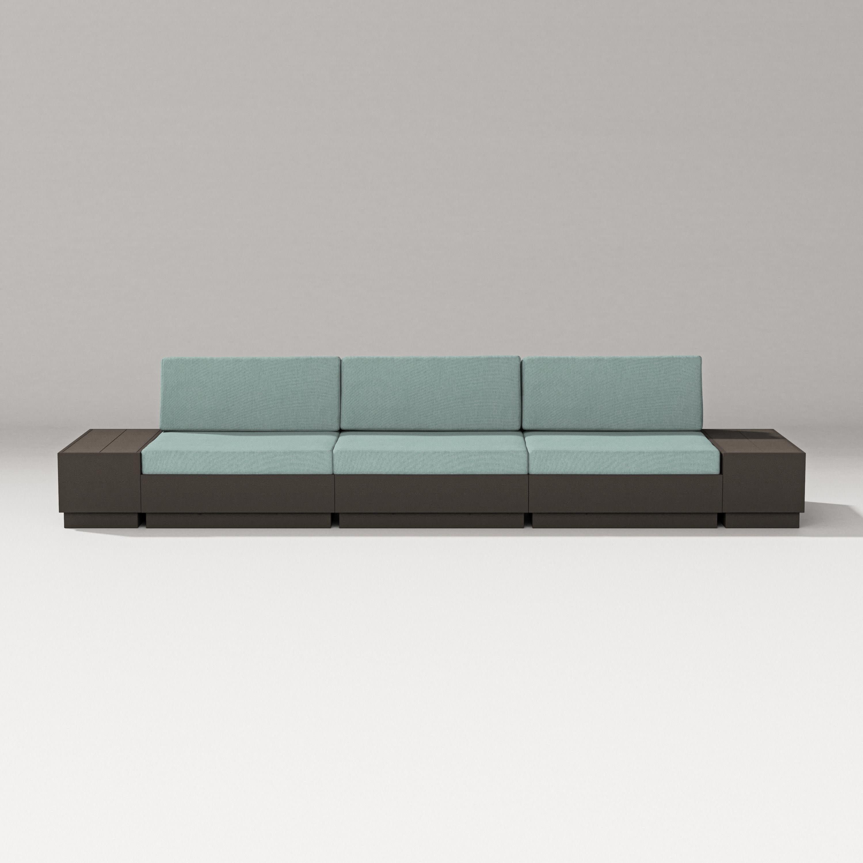 Elevate Straight Sectional in Vintage Coffee / Glacier Spa