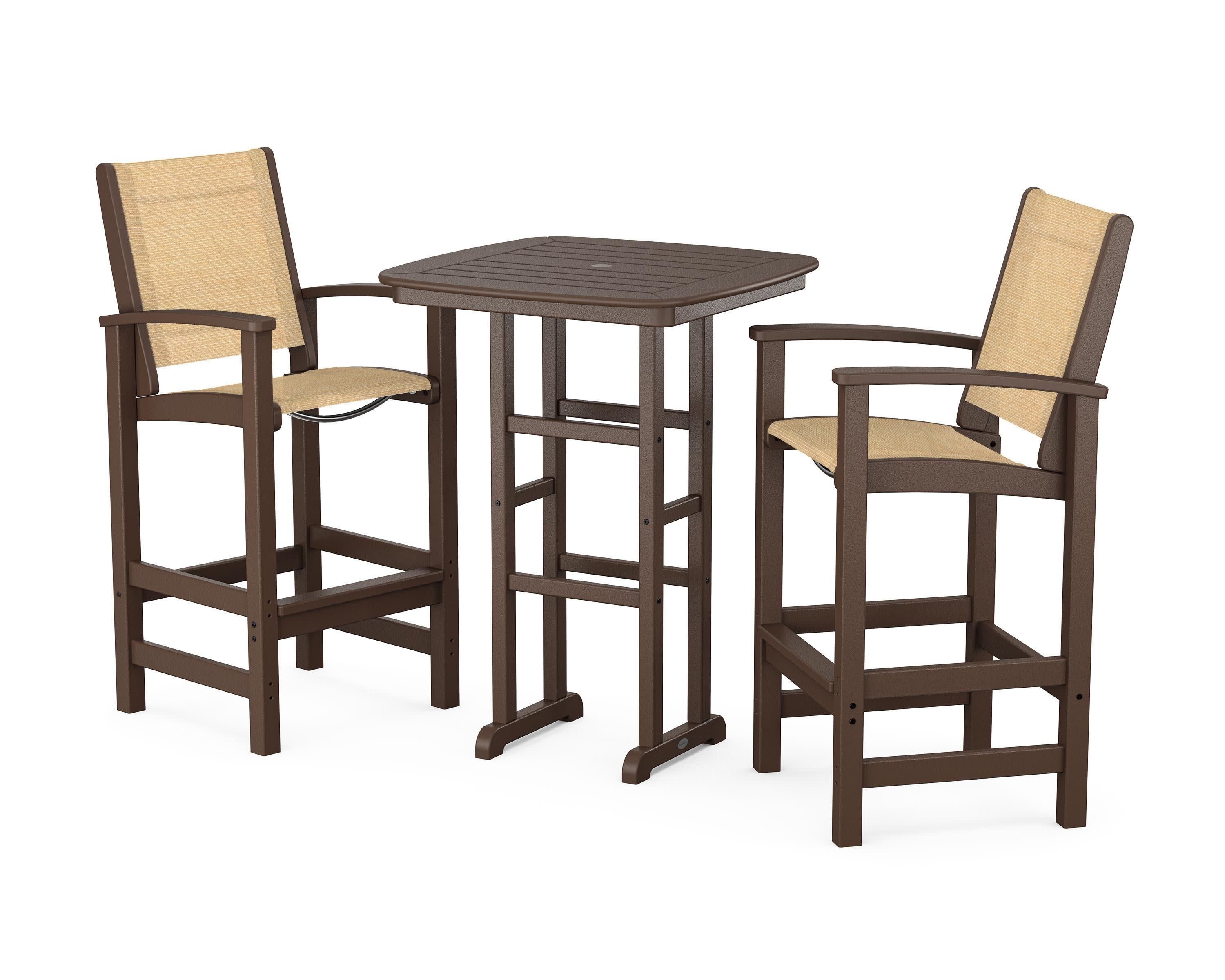 Coastal 3-Piece Bar Set in Mahogany / Dupioni Apricot Sling