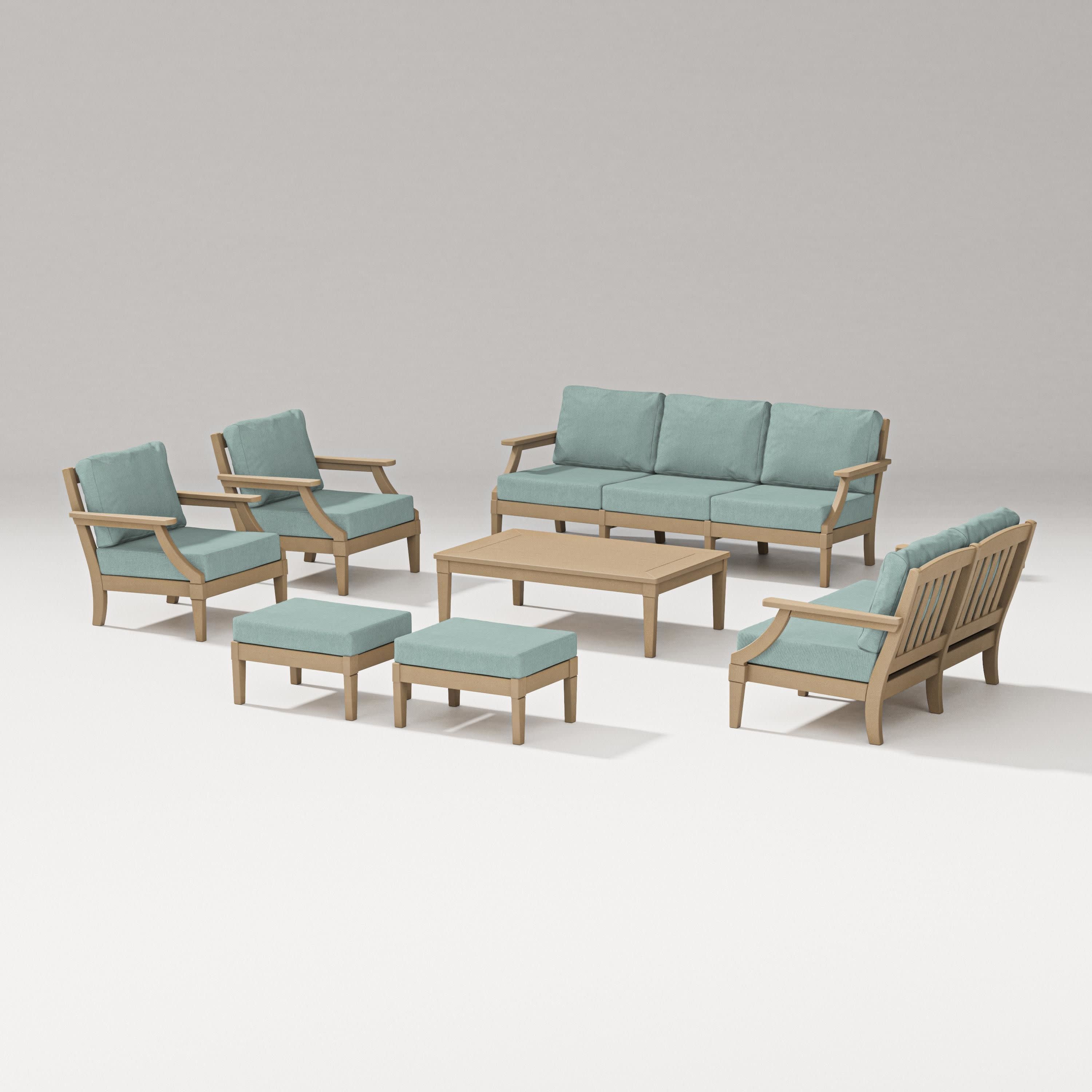 Estate 7-Piece Lounge Sofa Set in Vintage Sahara / Glacier Spa