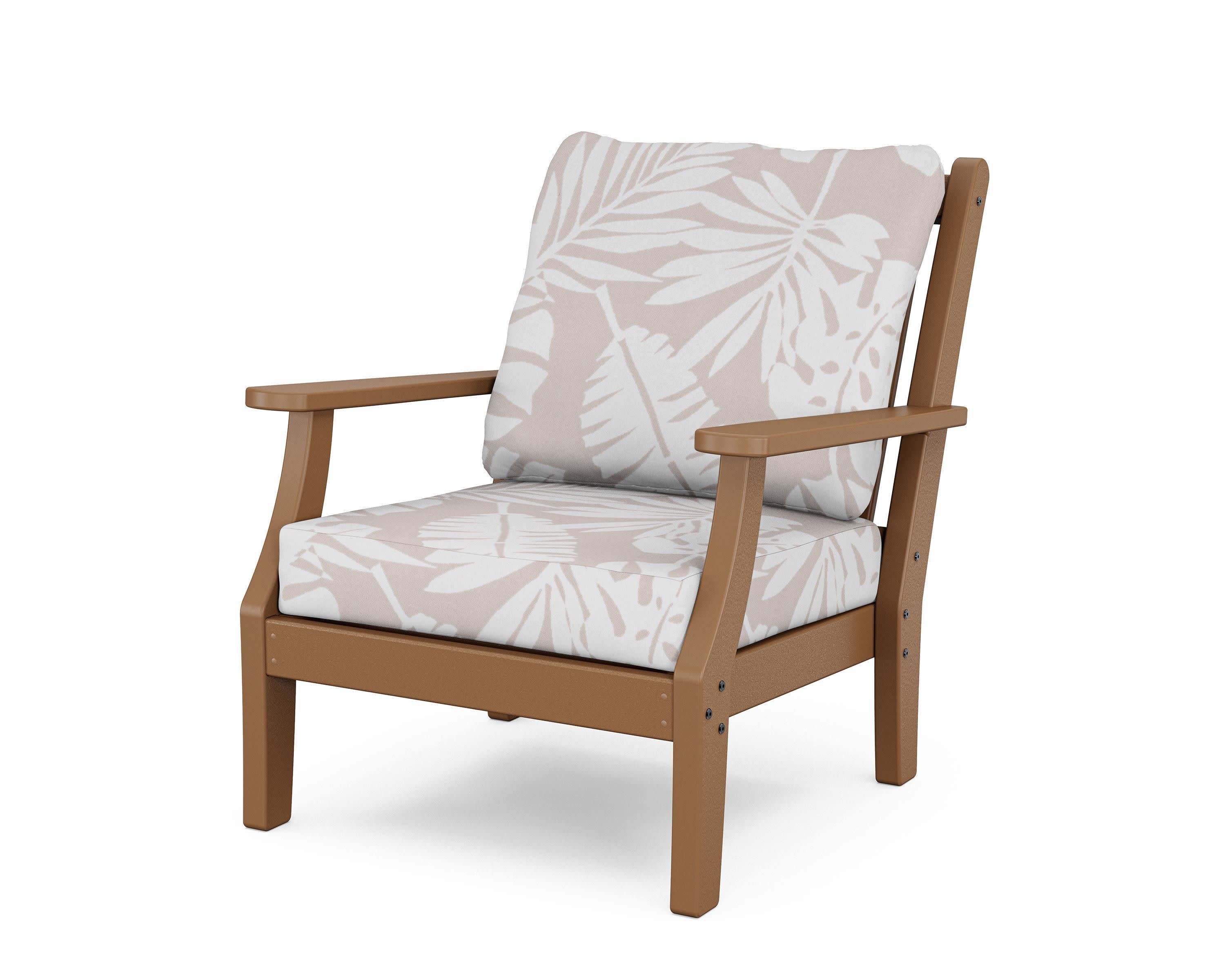 Wovendale Deep Seating Chair in Teak / Leaf Dune Burlap