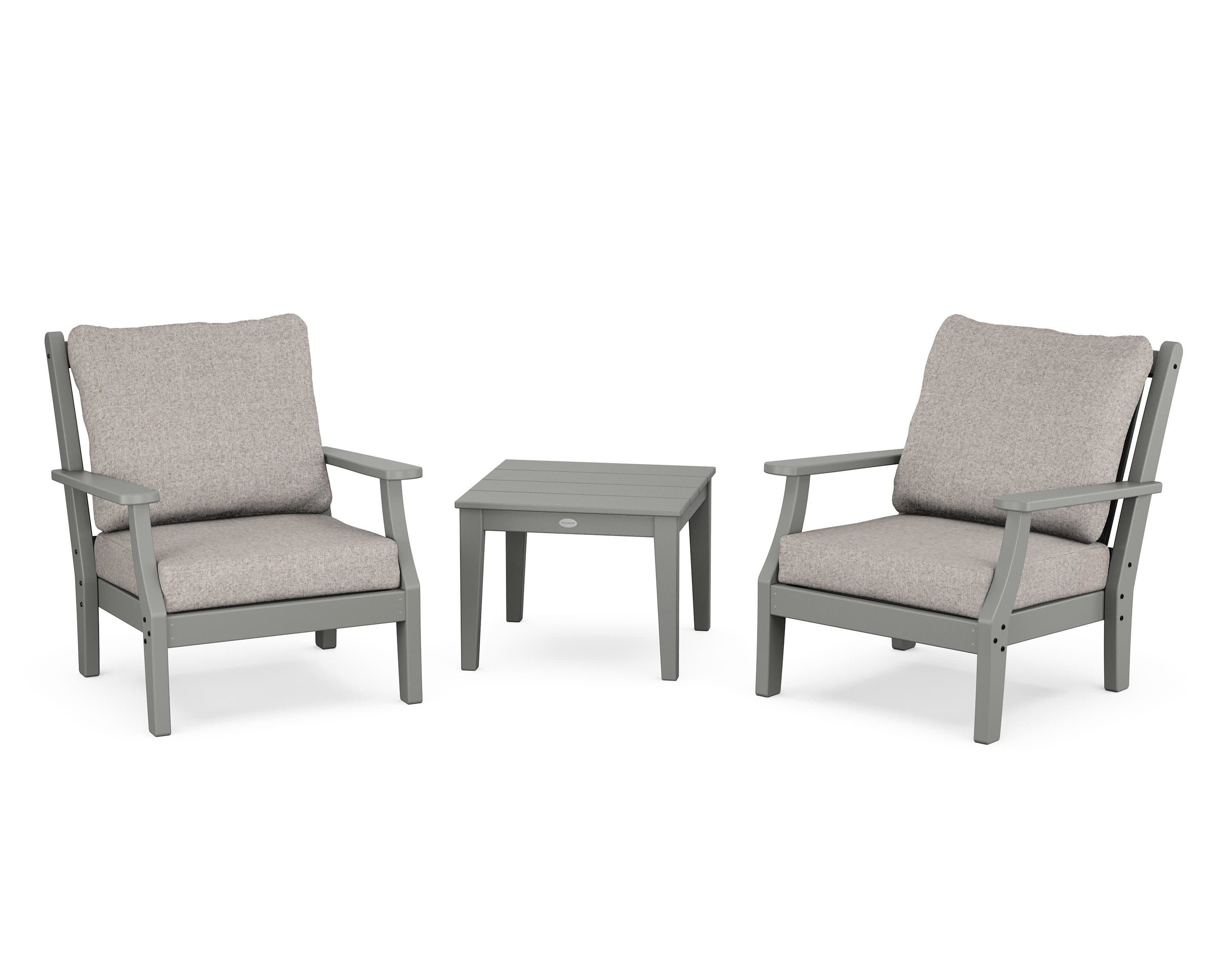 Wovendale 3-Piece Deep Seating Set in Slate Grey / Weathered Tweed