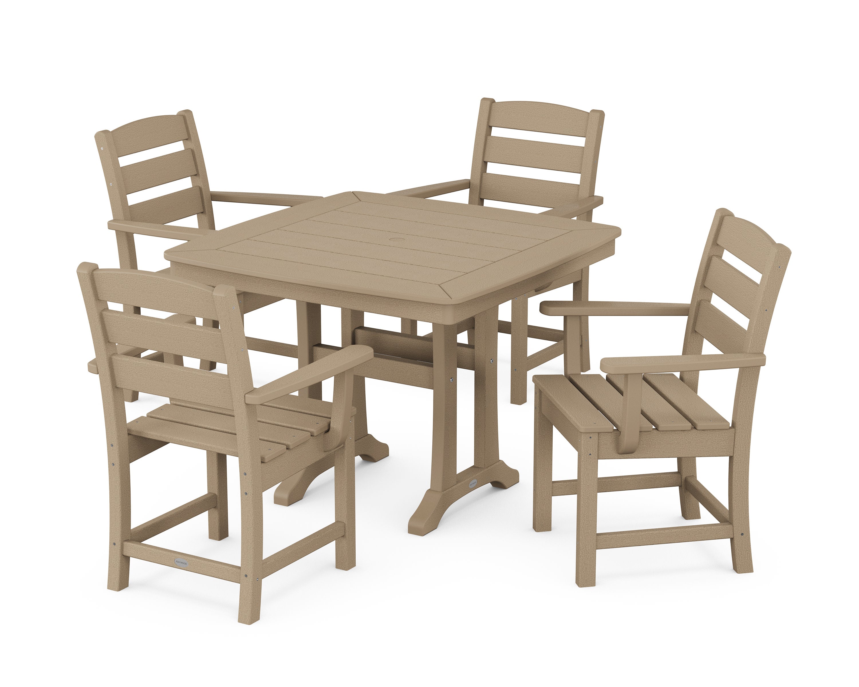 Lakeside 5-Piece Dining Set with Trestle Legs in Vintage Sahara