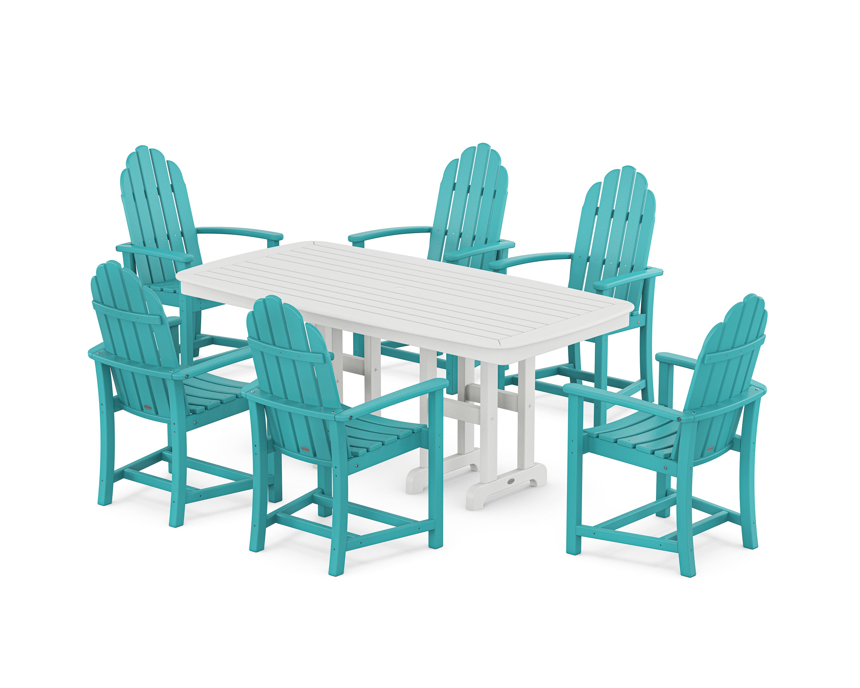 Classic Adirondack 7-Piece Dining Set in Aruba / White