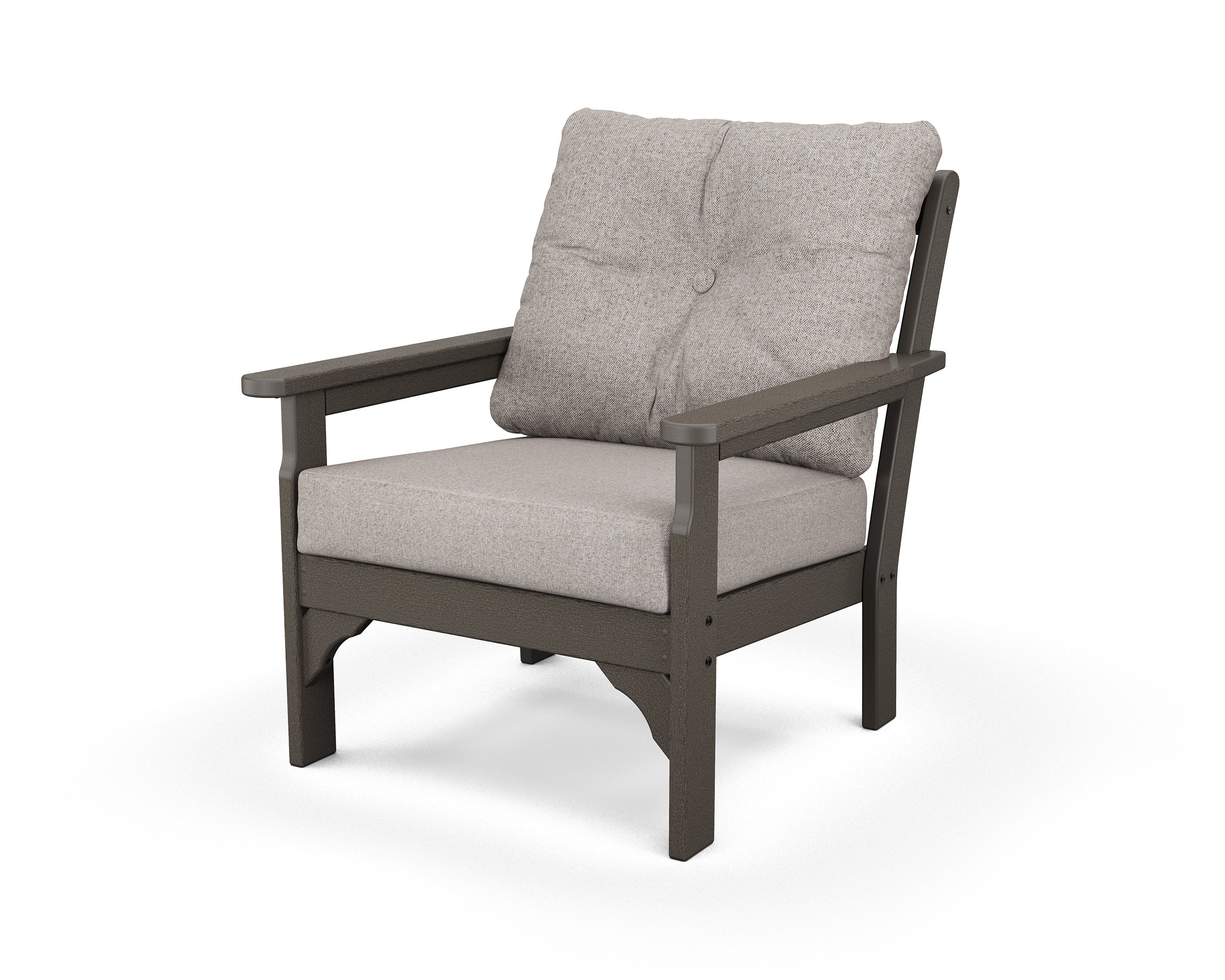 Vineyard Deep Seating Chair in Vintage Coffee / Weathered Tweed