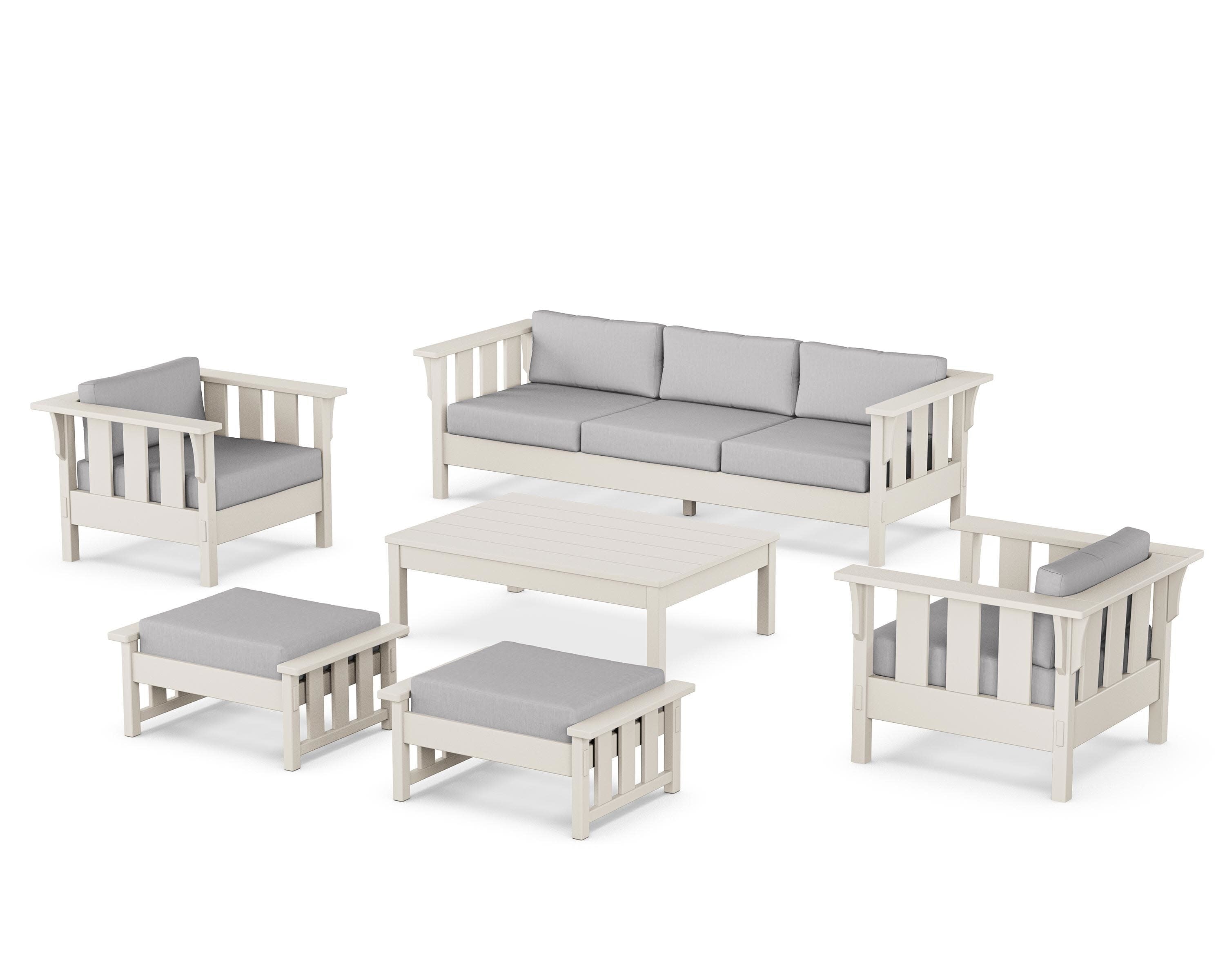 Acadia 6-Piece Lounge Sofa Set in Sand / Granite
