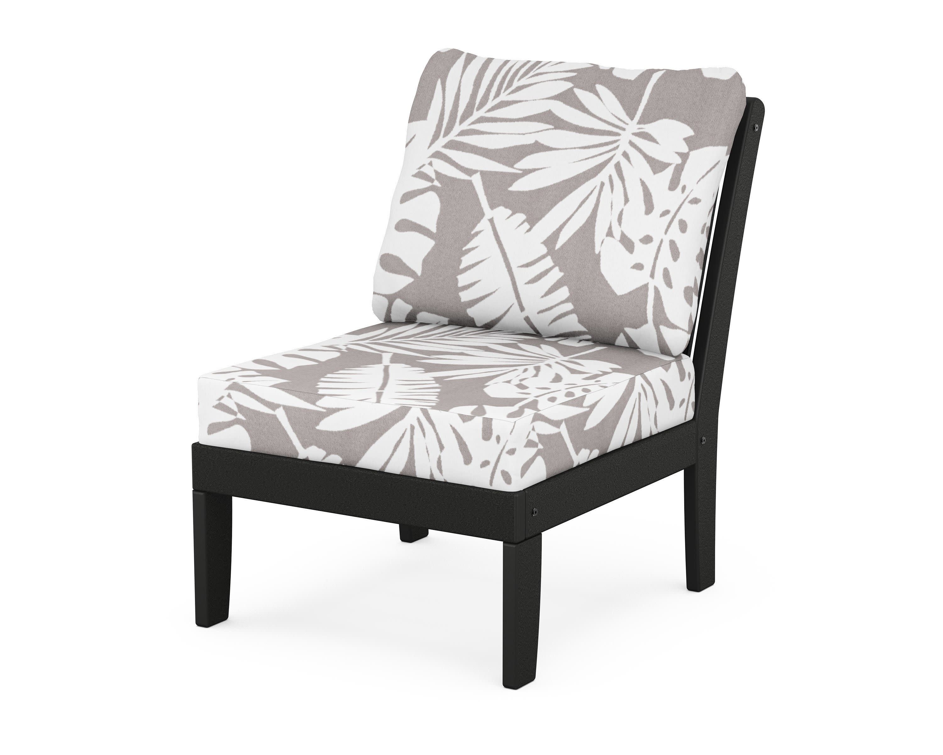 Braxton Modular Armless Chair in Black / Leaf Grey Mist