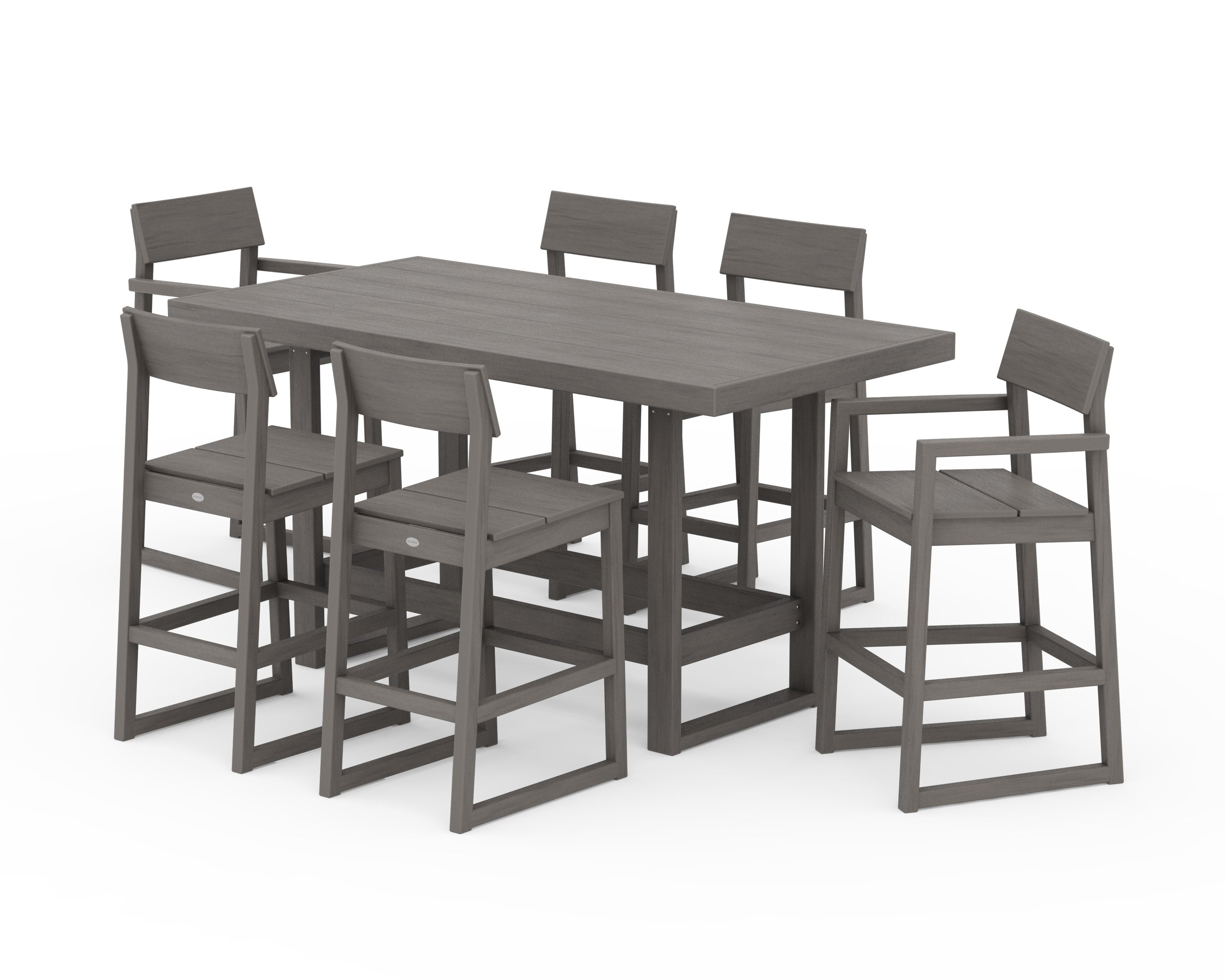 EDGE 7-Piece Bar Table Set in Driftwood