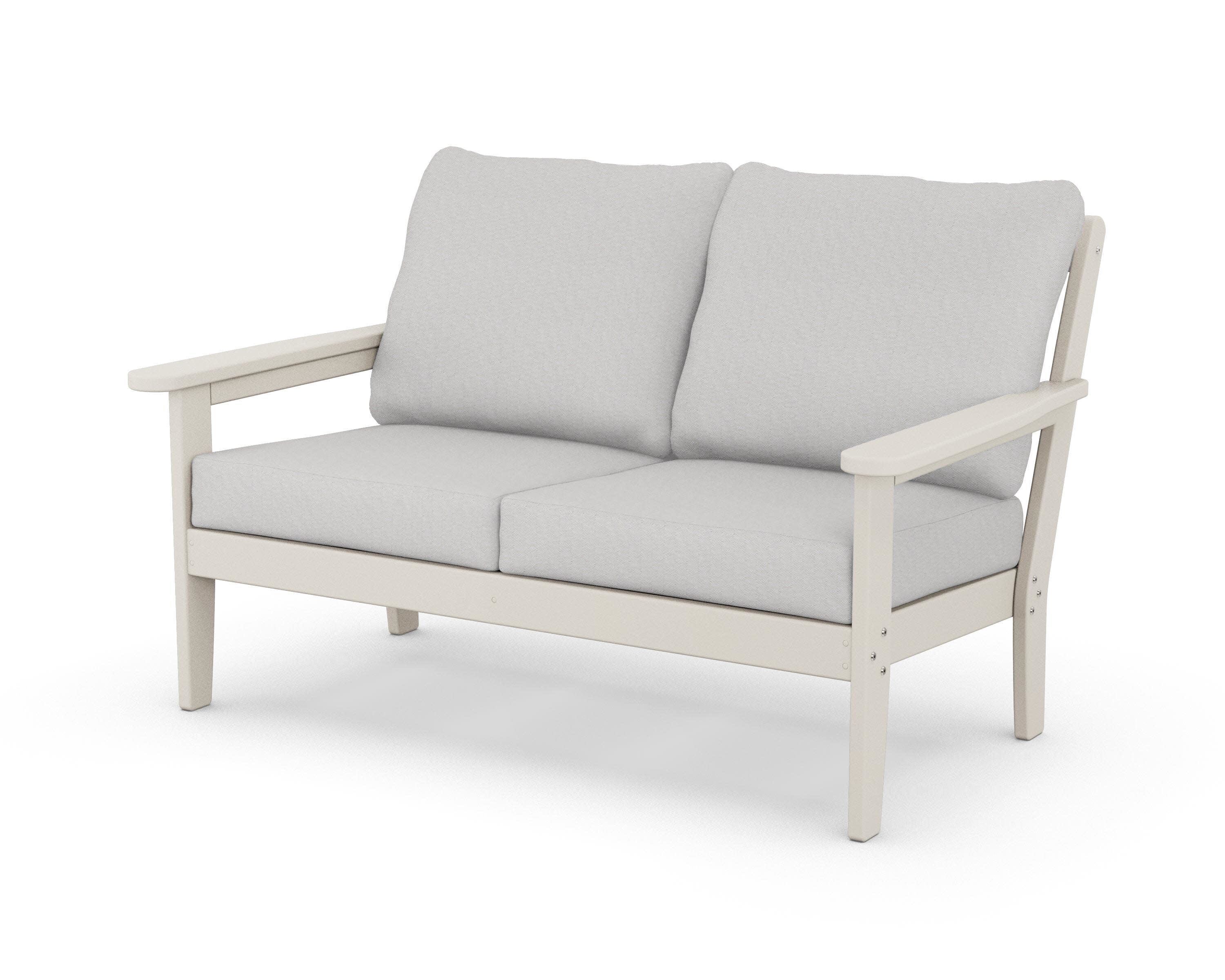 Cottage Deep Seating Loveseat in Sand / Diamond in the Rough