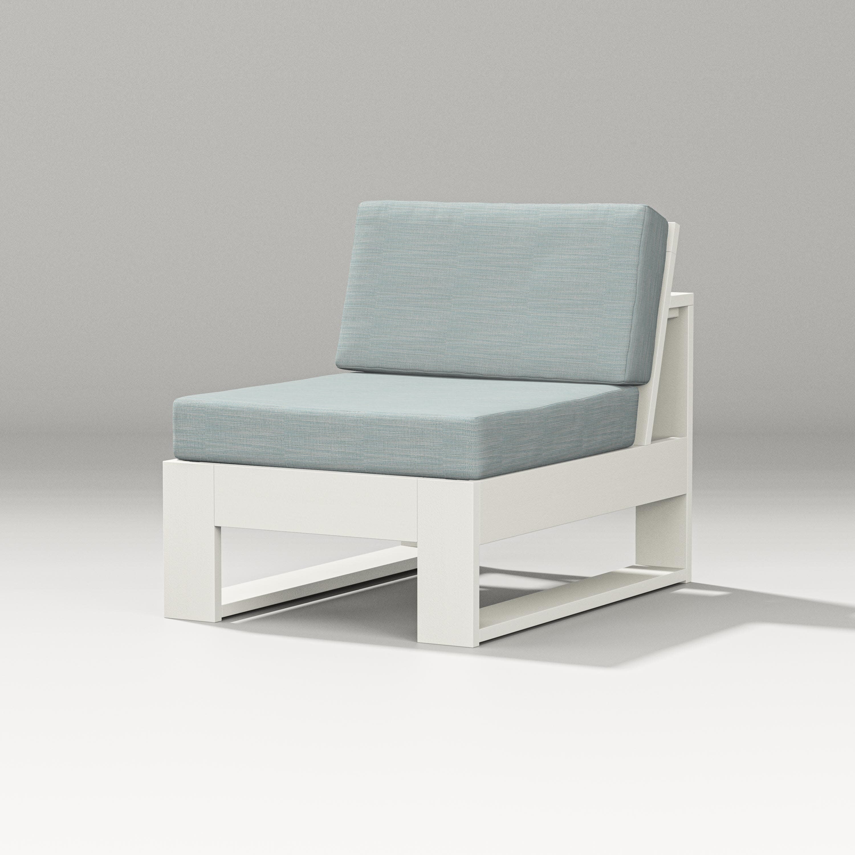 Latitude Modular Armless Chair in Vintage White / Soothe Mist