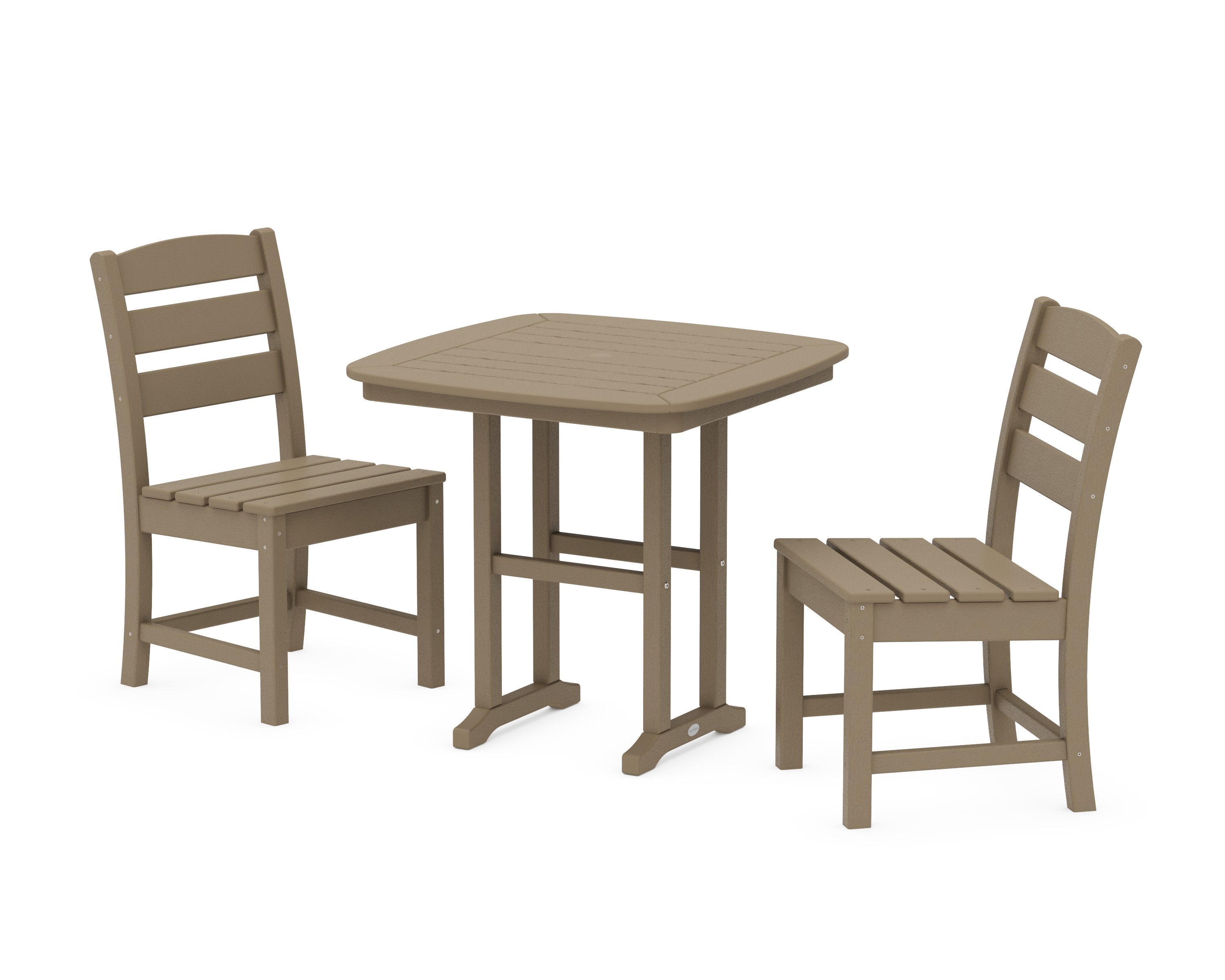 Lakeside Side Chair 3-Piece Dining Set in Vintage Sahara