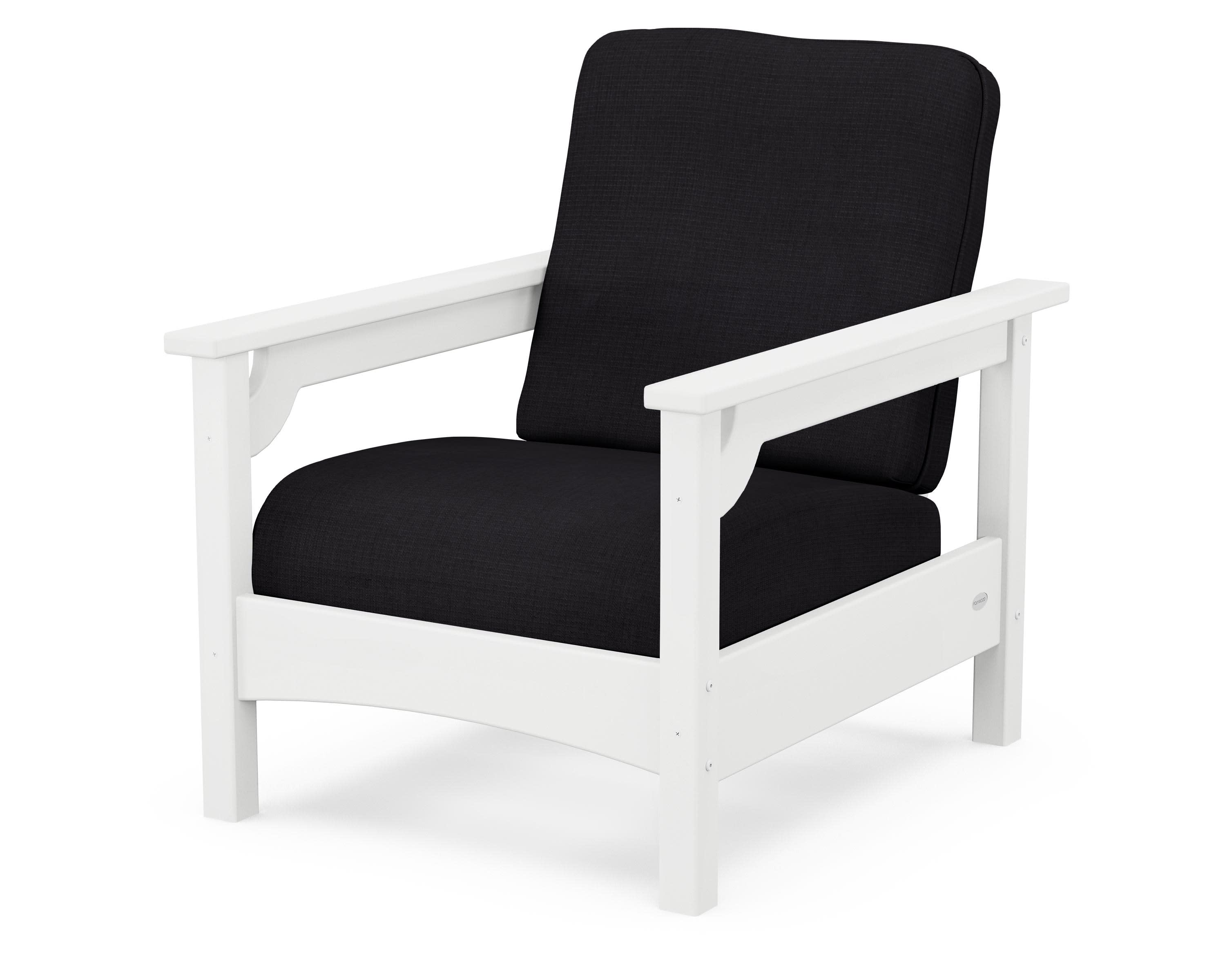 Club Chair in White / Midnight Linen