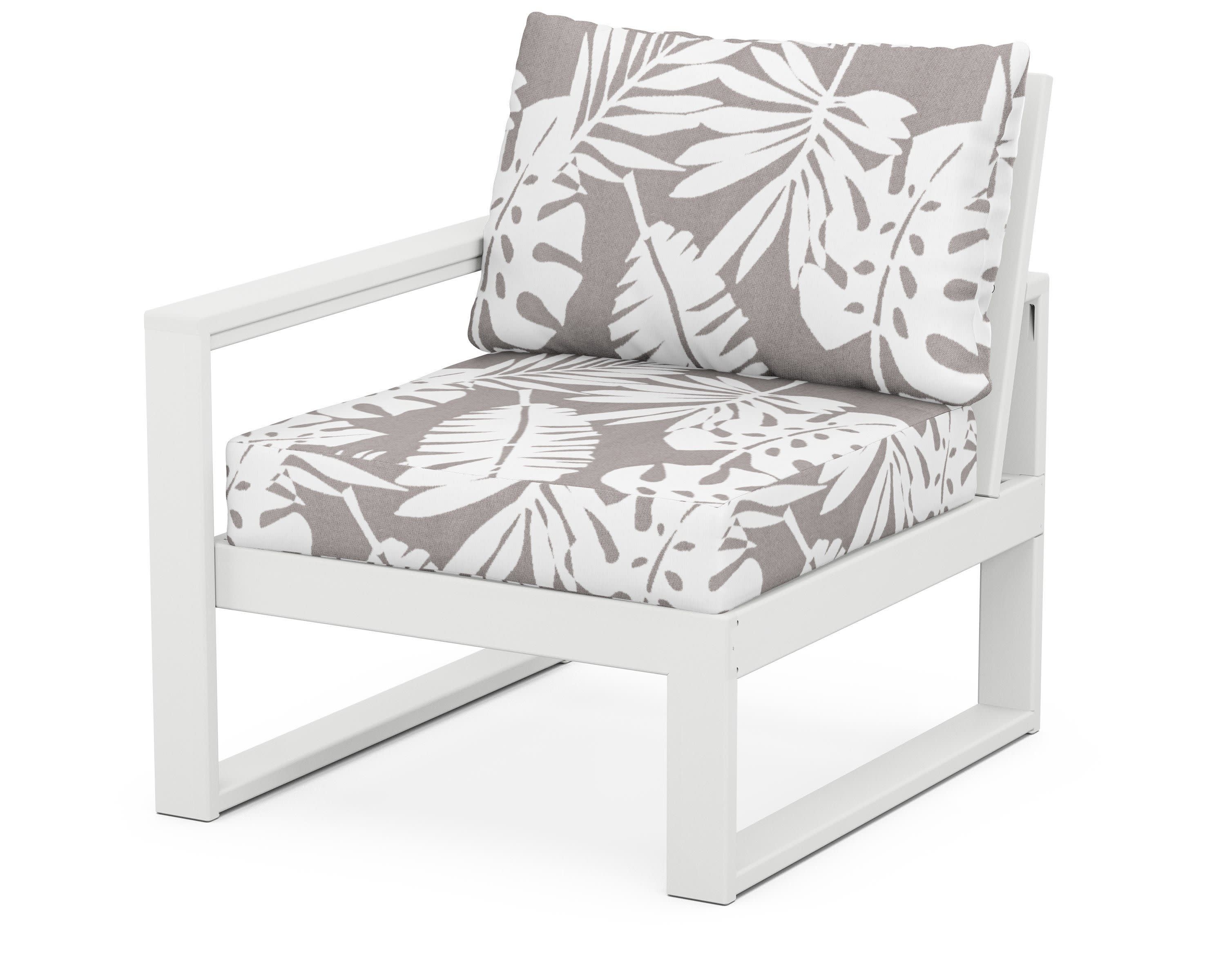 EDGE Modular Left Arm Chair in White / Leaf Grey Mist