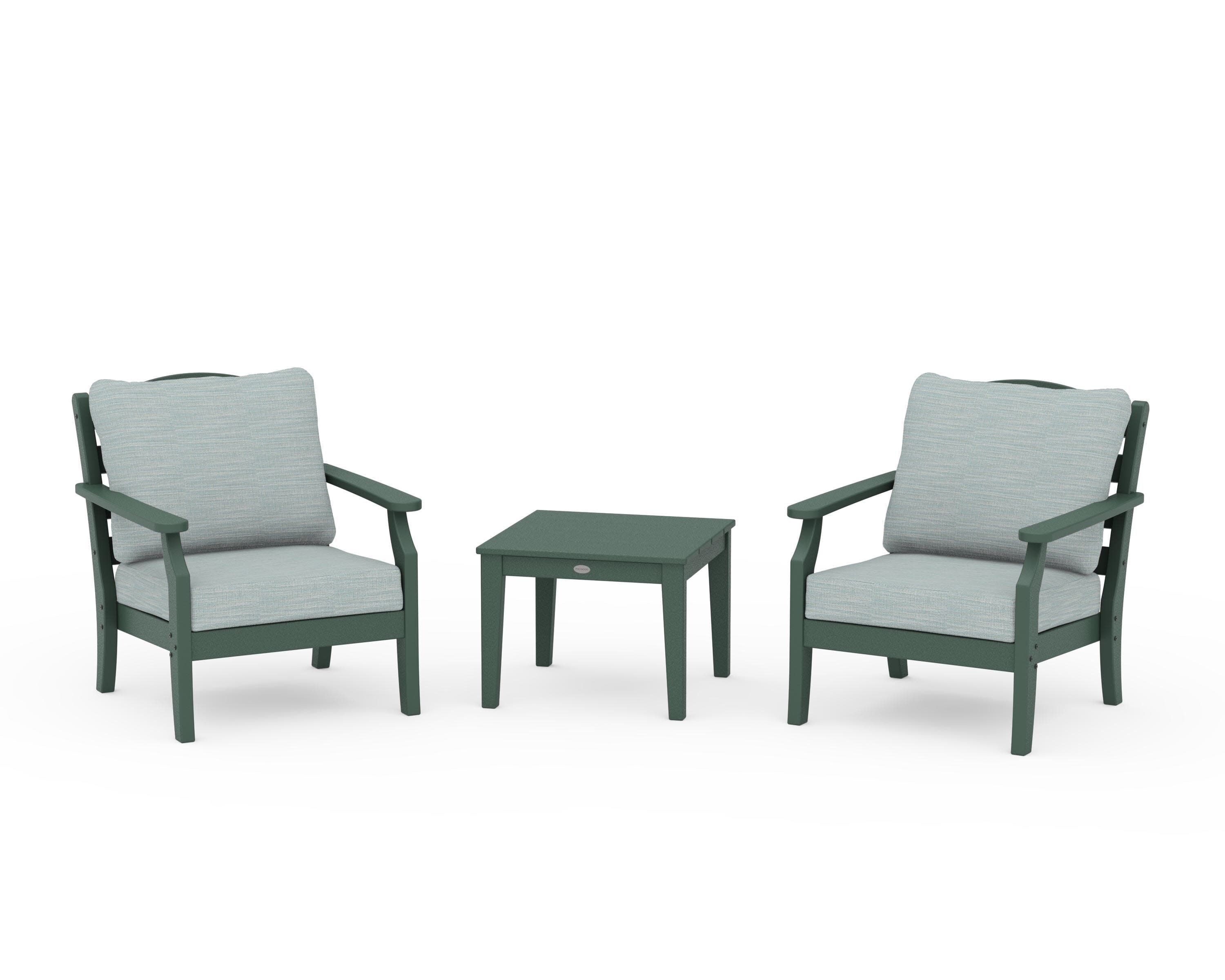 Savannah 3-Piece Deep Seating Set in Green / Soothe Mist