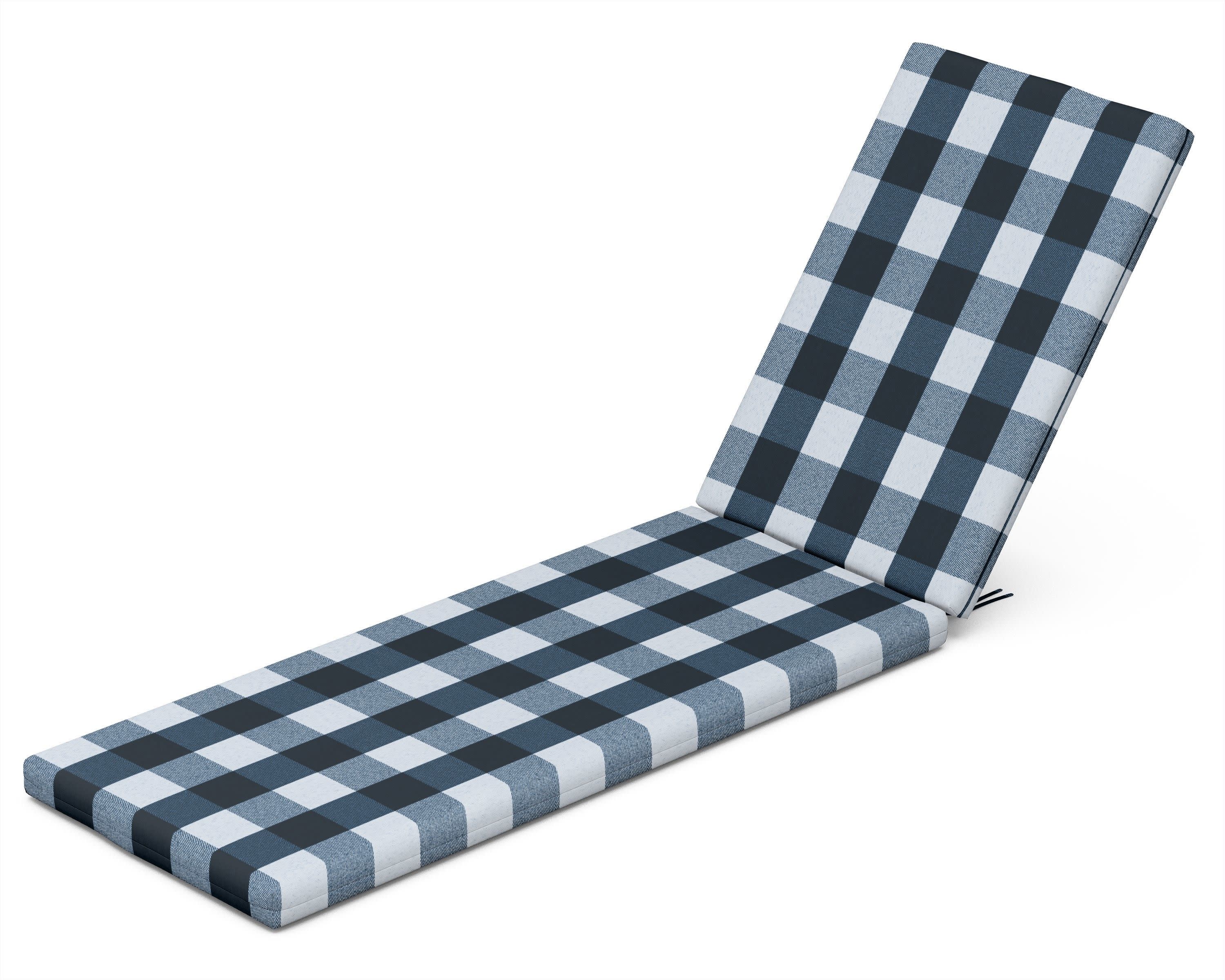 Chaise Seat/Back Pad in Buffalo Plaid Marine Indigo
