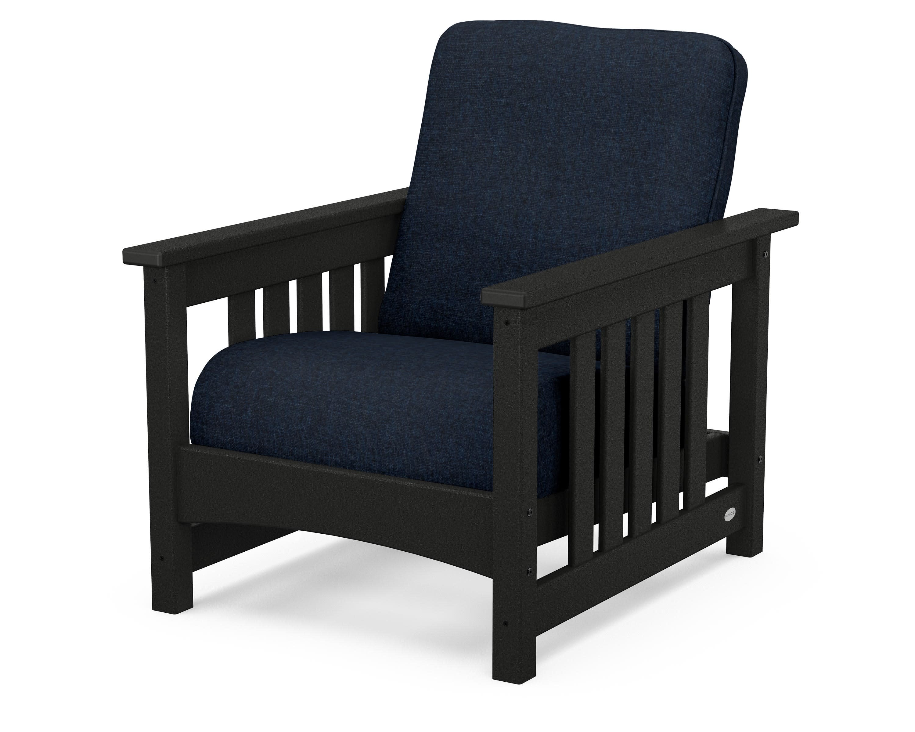 Club Mission Chair in Black / Marine Indigo