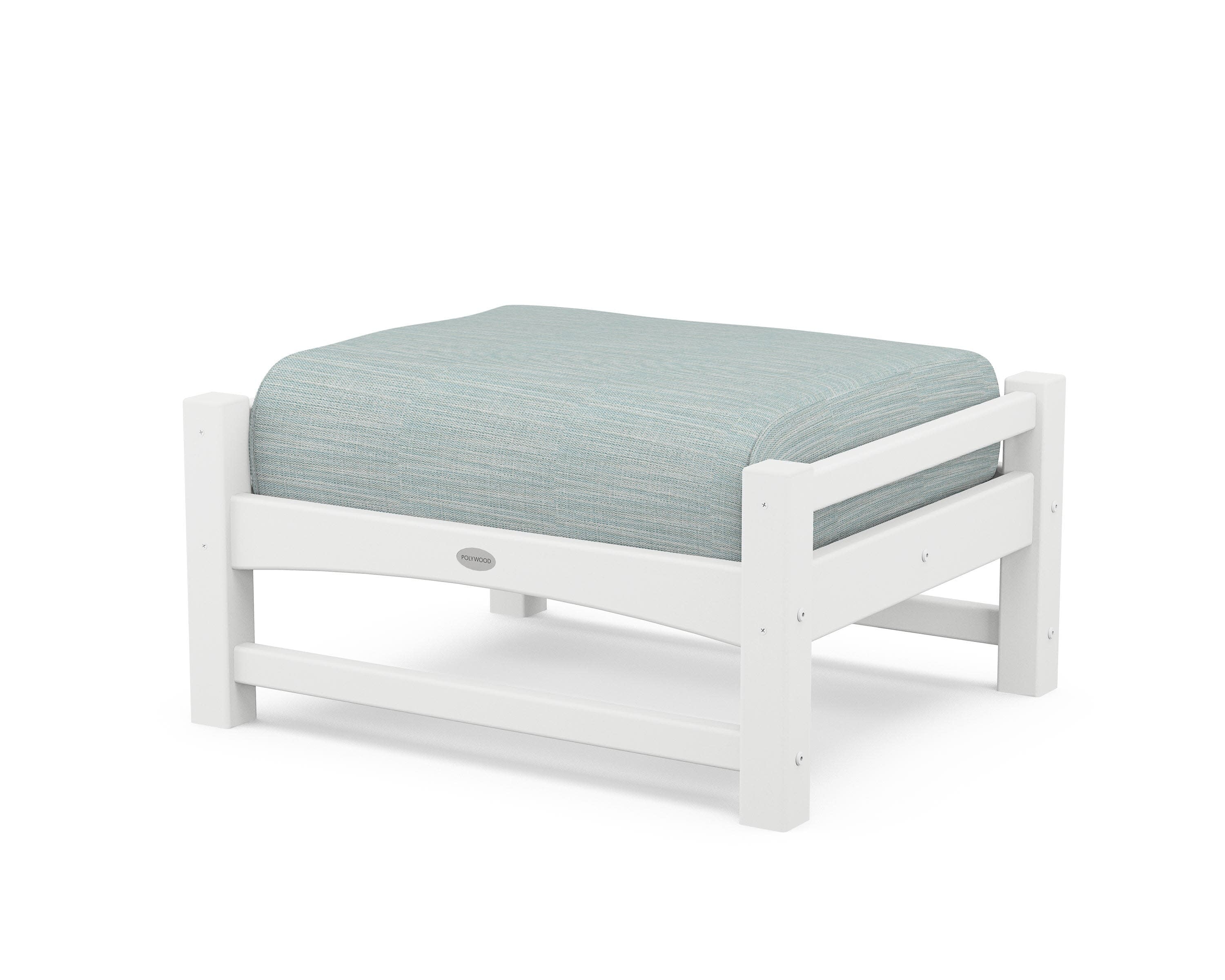 Club Ottoman in White / Soothe Mist