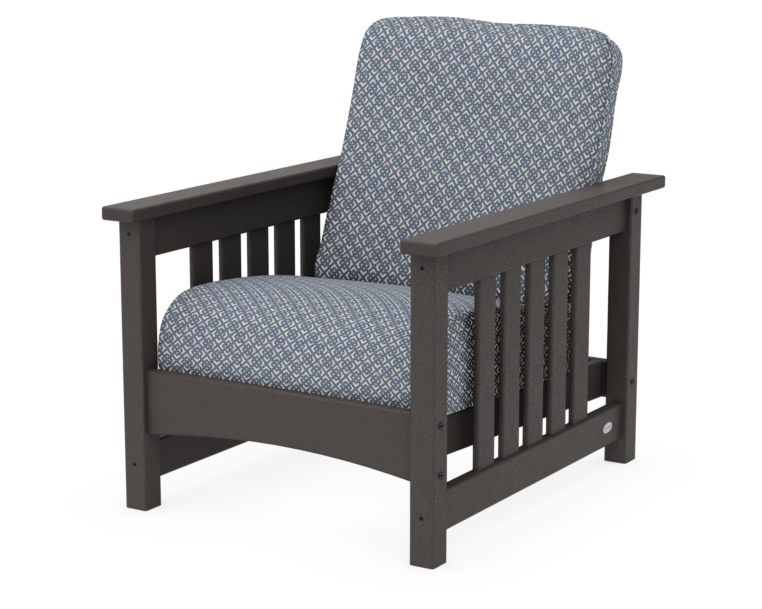 Club Mission Chair in Vintage Coffee / Hopscotch