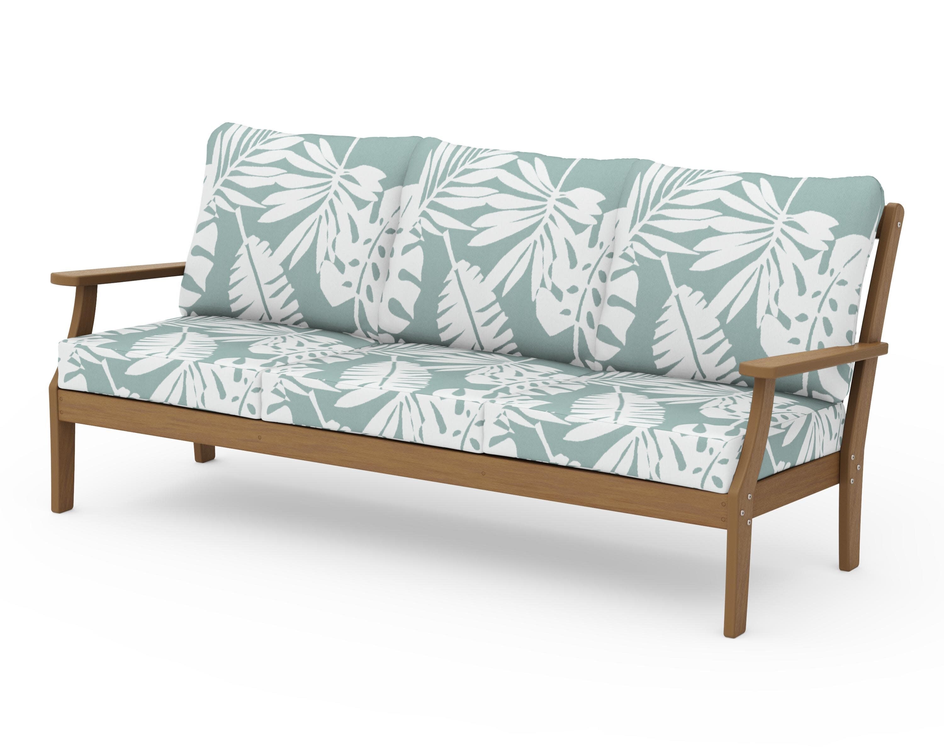 Braxton Deep Seating Sofa in Natural / Leaf Glacier Spa