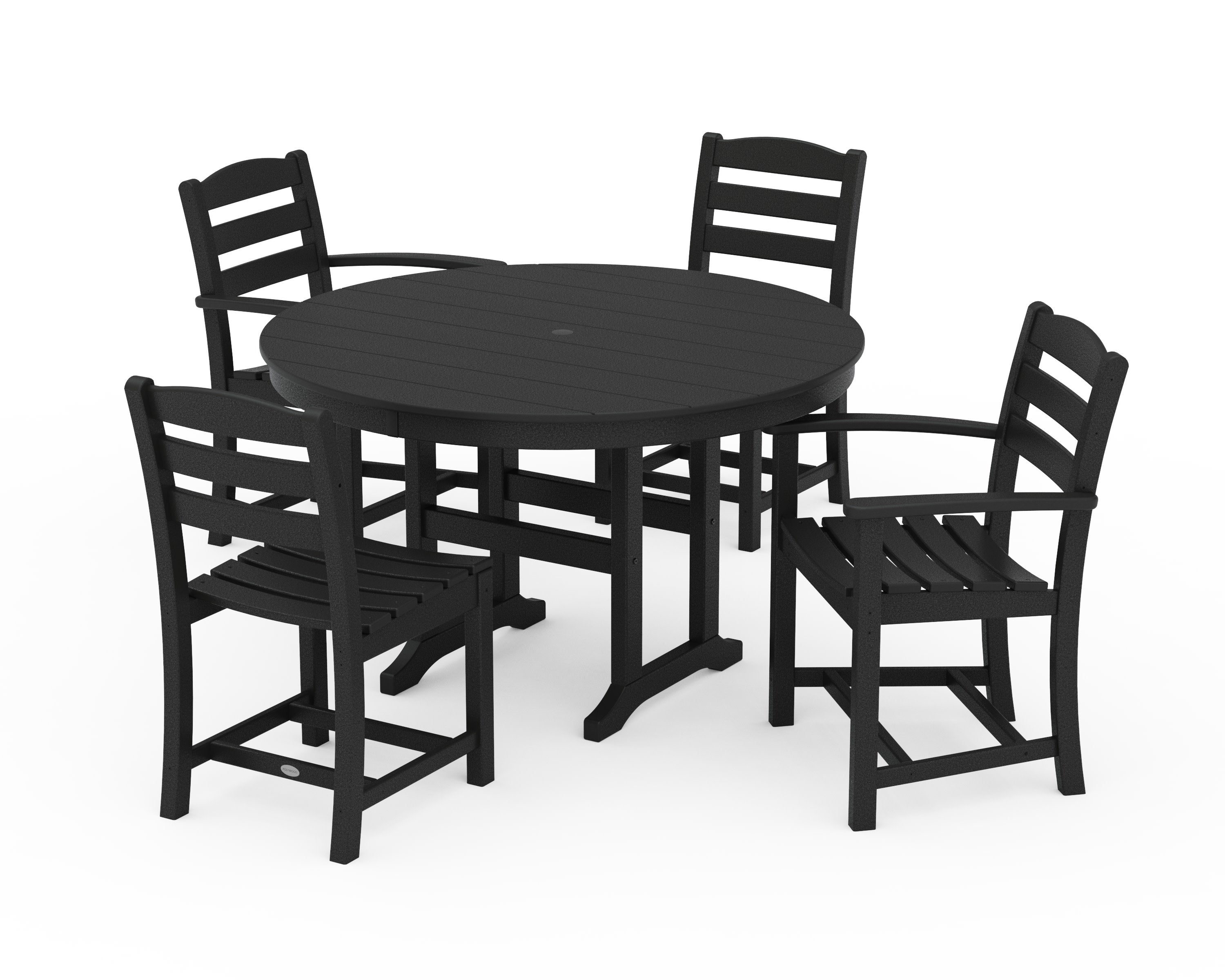 La Casa Caf 5-Piece Round Farmhouse Dining Set in Black