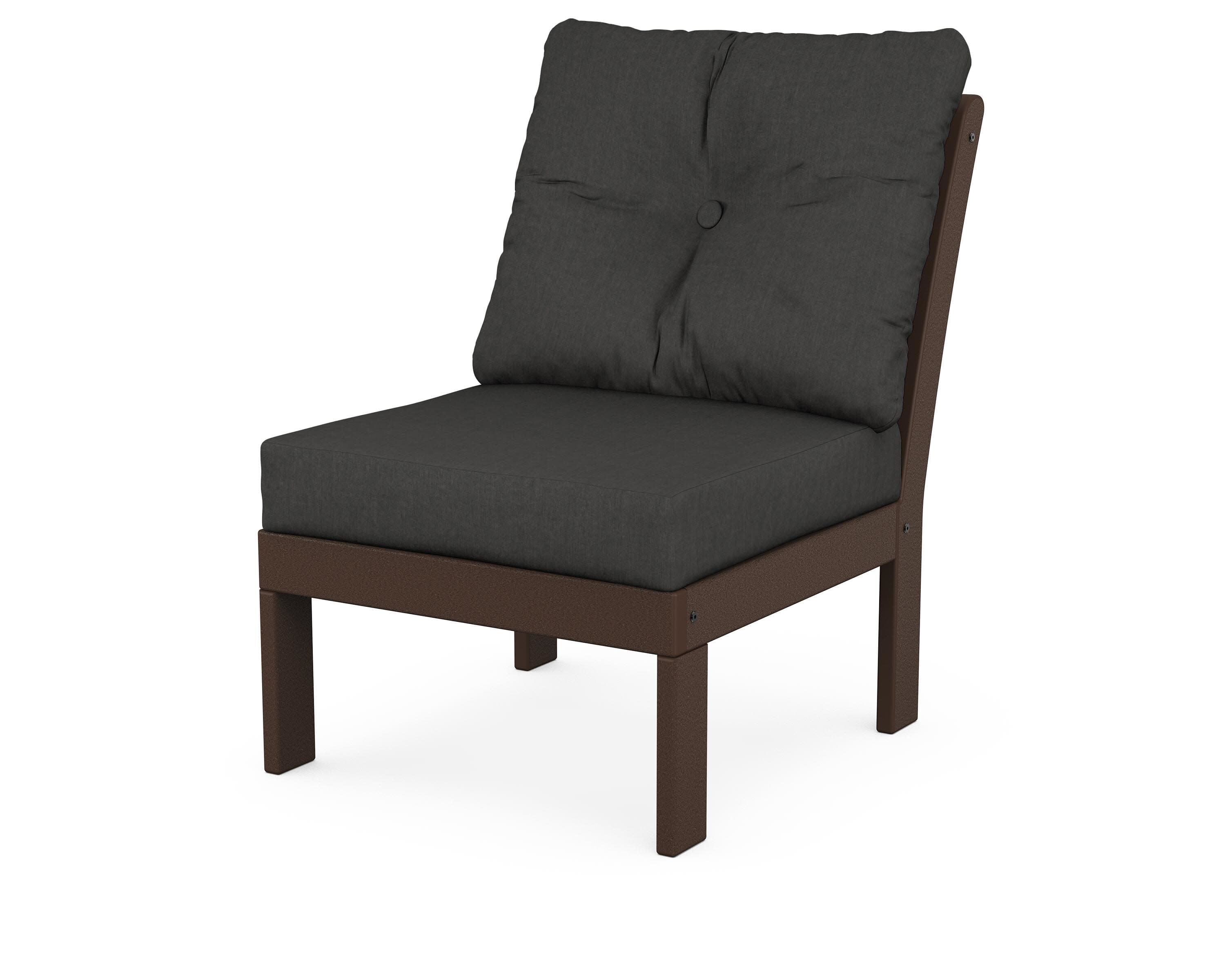 Vineyard Modular Armless Chair in Mahogany / Spectrum Carbon
