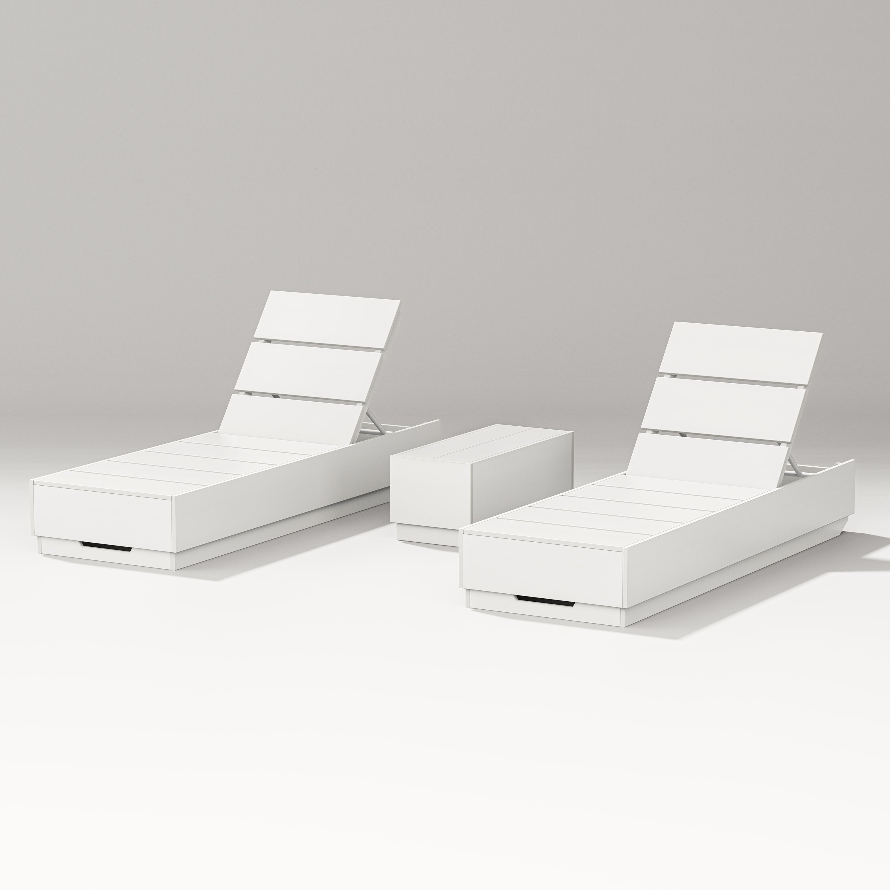 Elevate 3-Piece Chaise Lounge Set in Vintage White