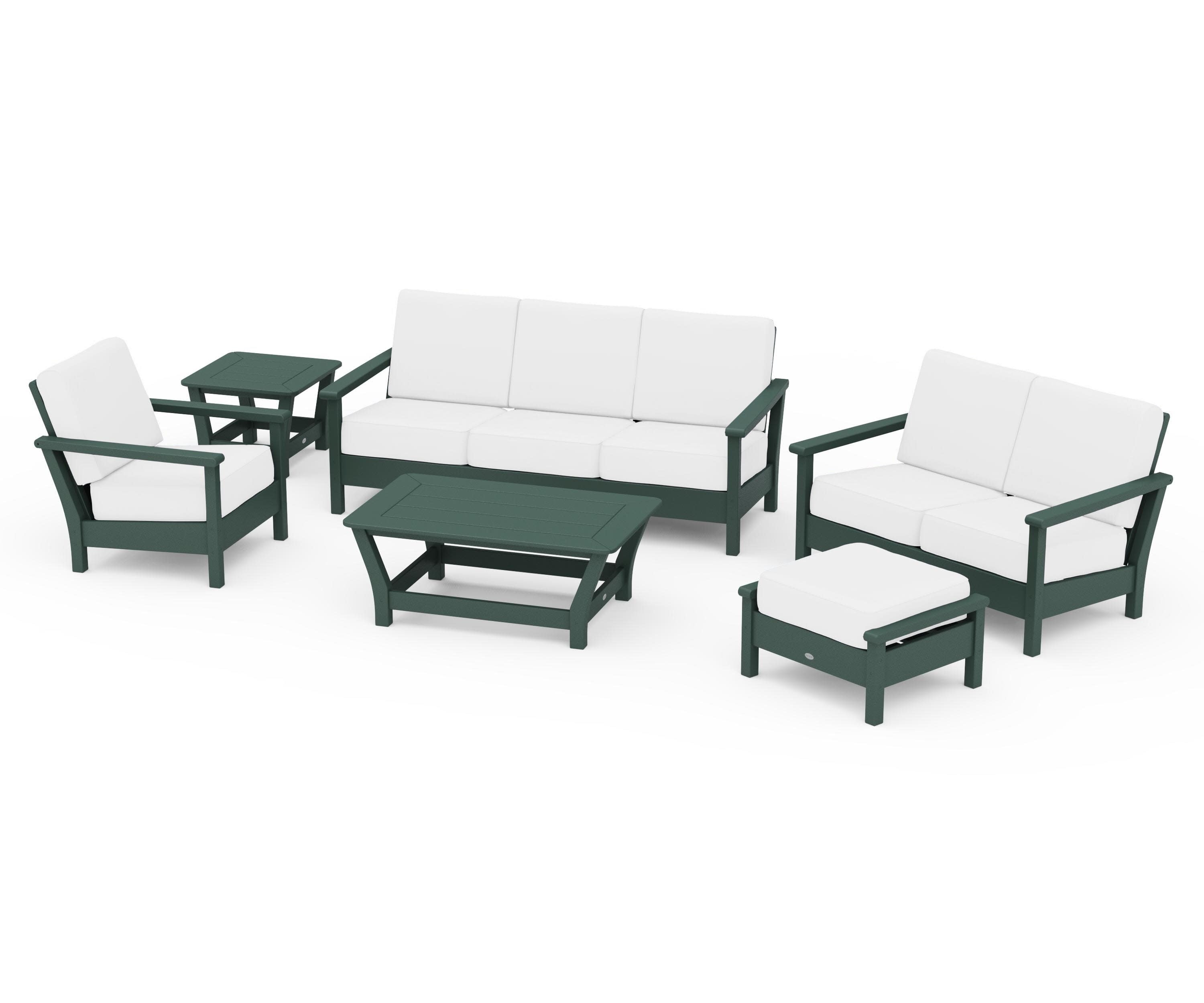 Harbour 6-Piece Outdoor Living Set in Green / Natural