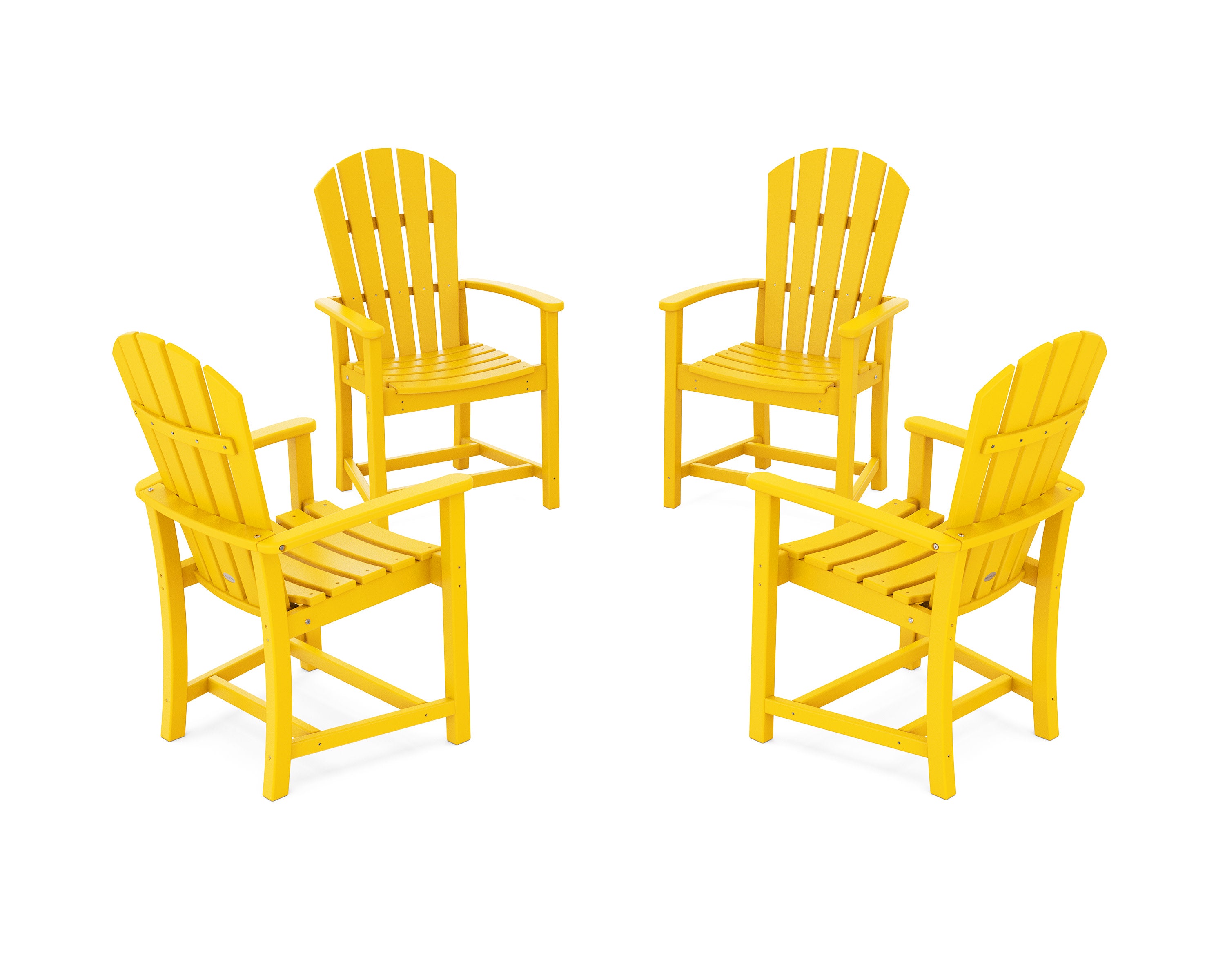Palm Coast 4-Piece Upright Adirondack Conversation Set in Lemon