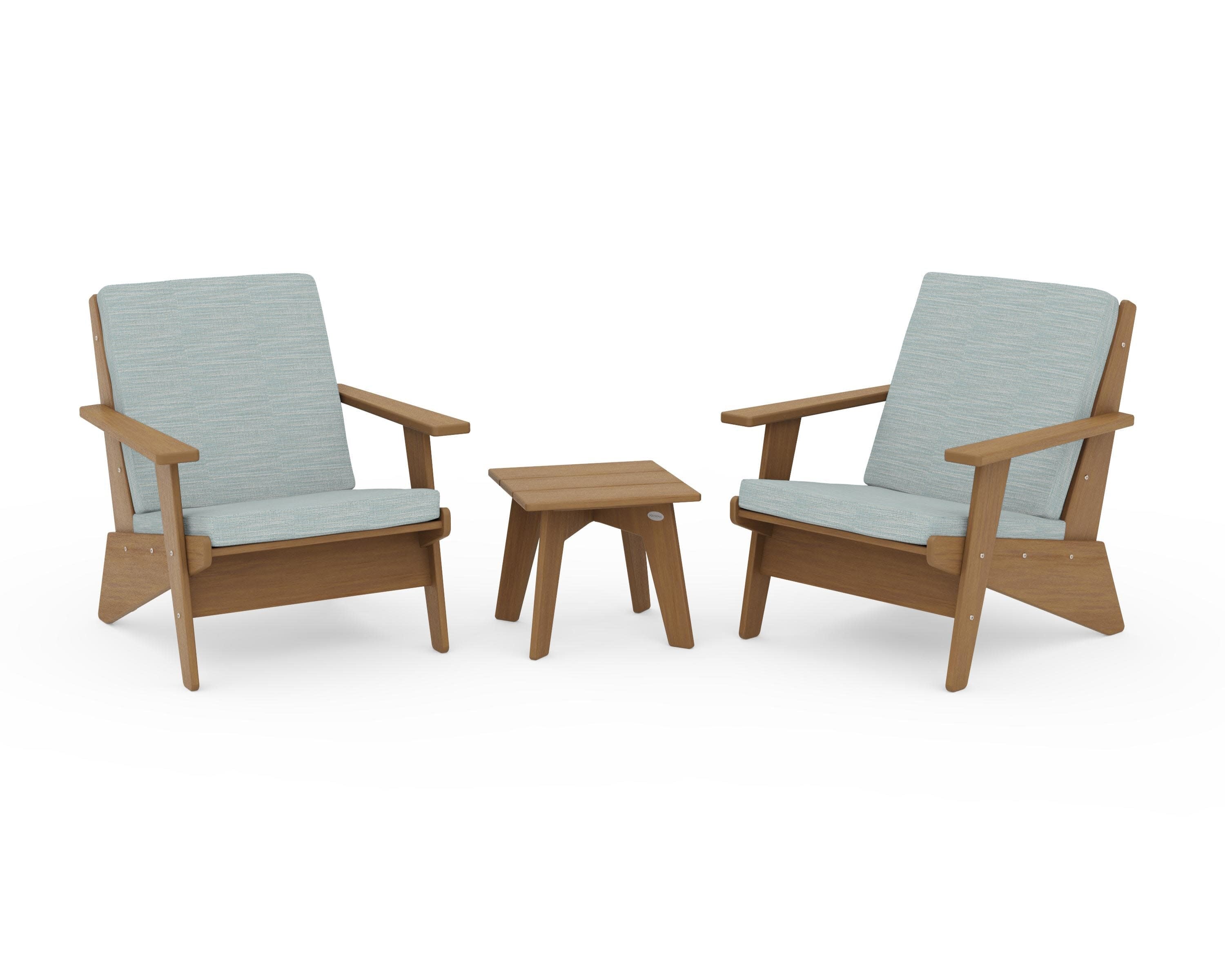 Riviera Modern Lounge 3-Piece Set in Natural / Soothe Mist