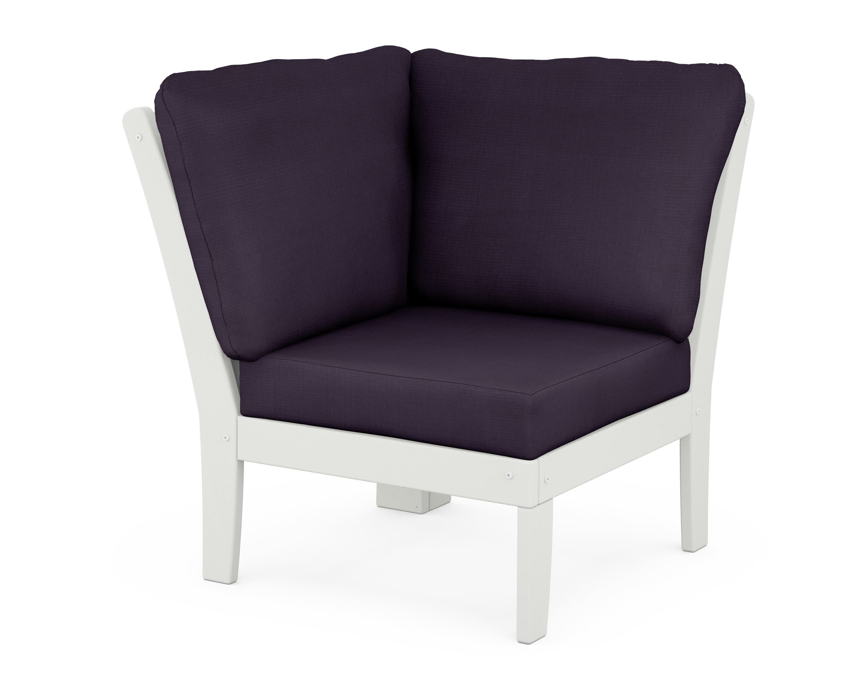 Braxton Modular Corner Chair in Vintage White / Navy Linen