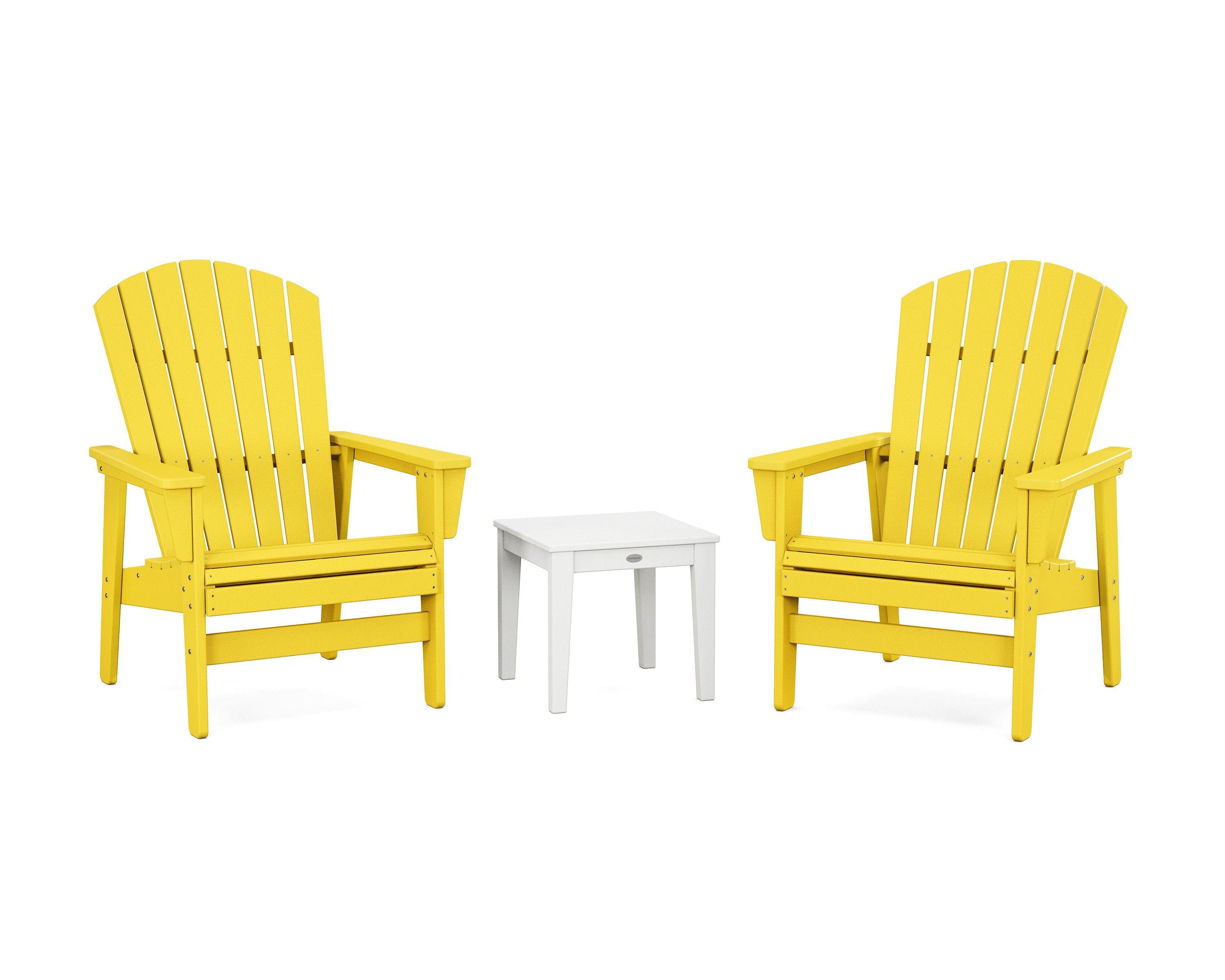 3-Piece Nautical Grand Upright Adirondack Set in Lemon / White