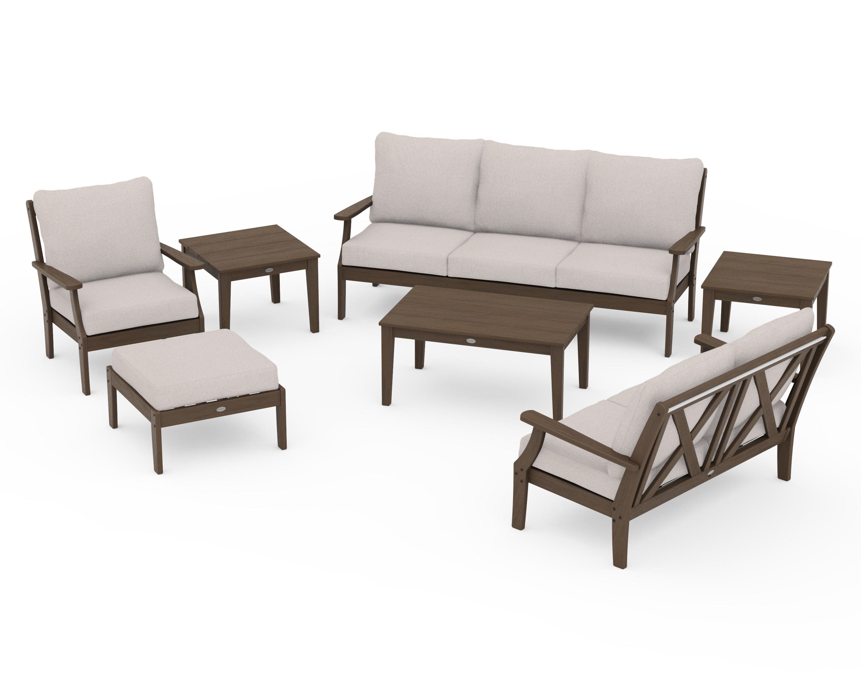 Braxton 7-Piece Deep Seating Set in Kona / Dune Burlap