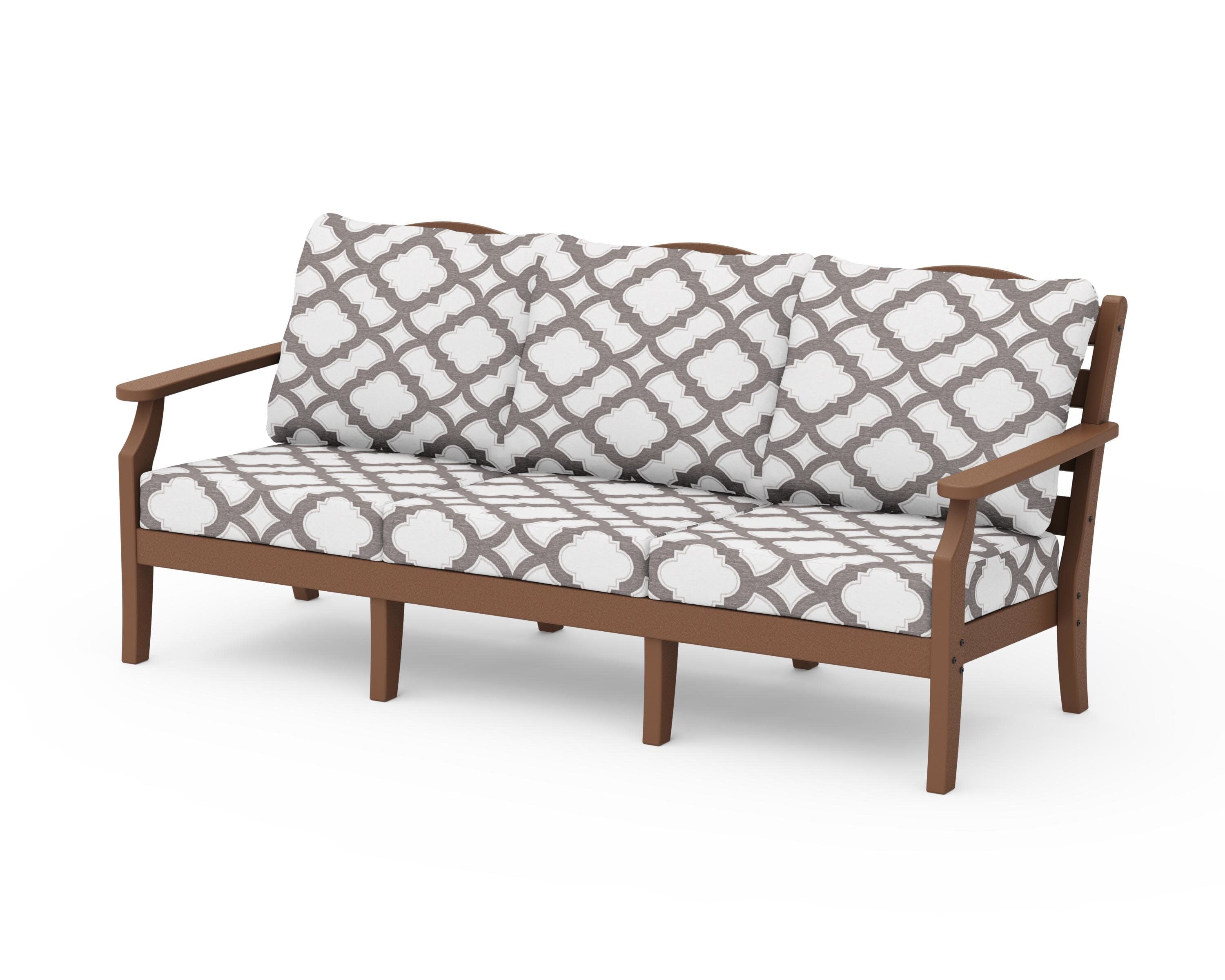 Savannah Deep Seating Sofa in Teak / Trellis Grey Mist
