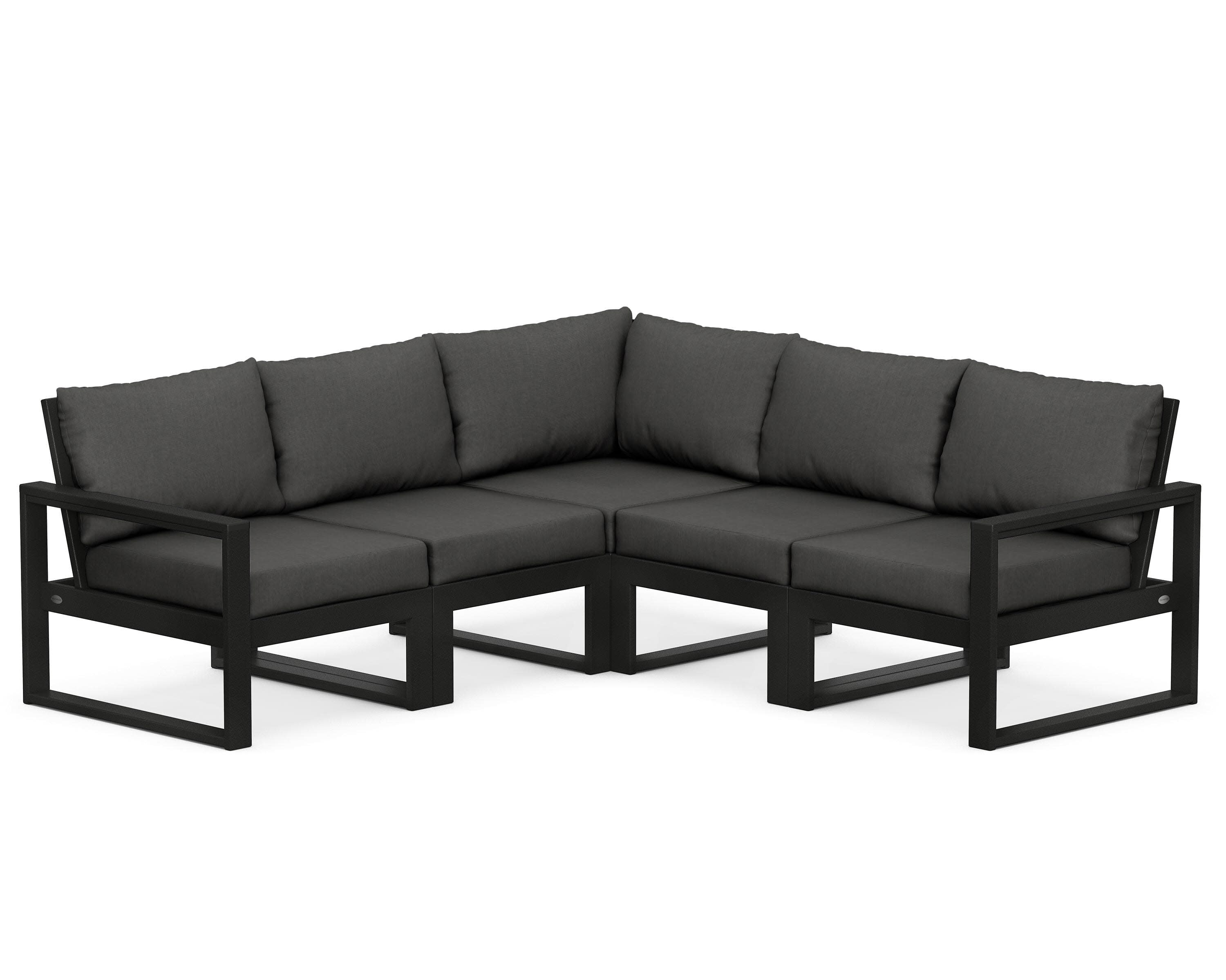 EDGE 5-Piece Modular Deep Seating Set in Black / Spectrum Carbon