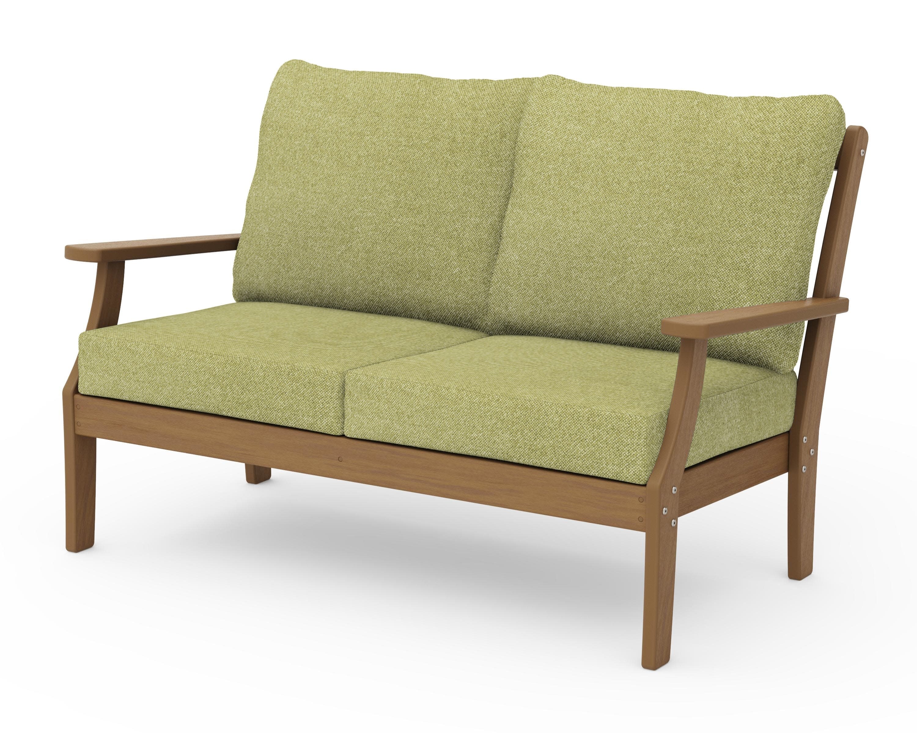 Braxton Deep Seating Loveseat in Natural / Chartreuse Boucle