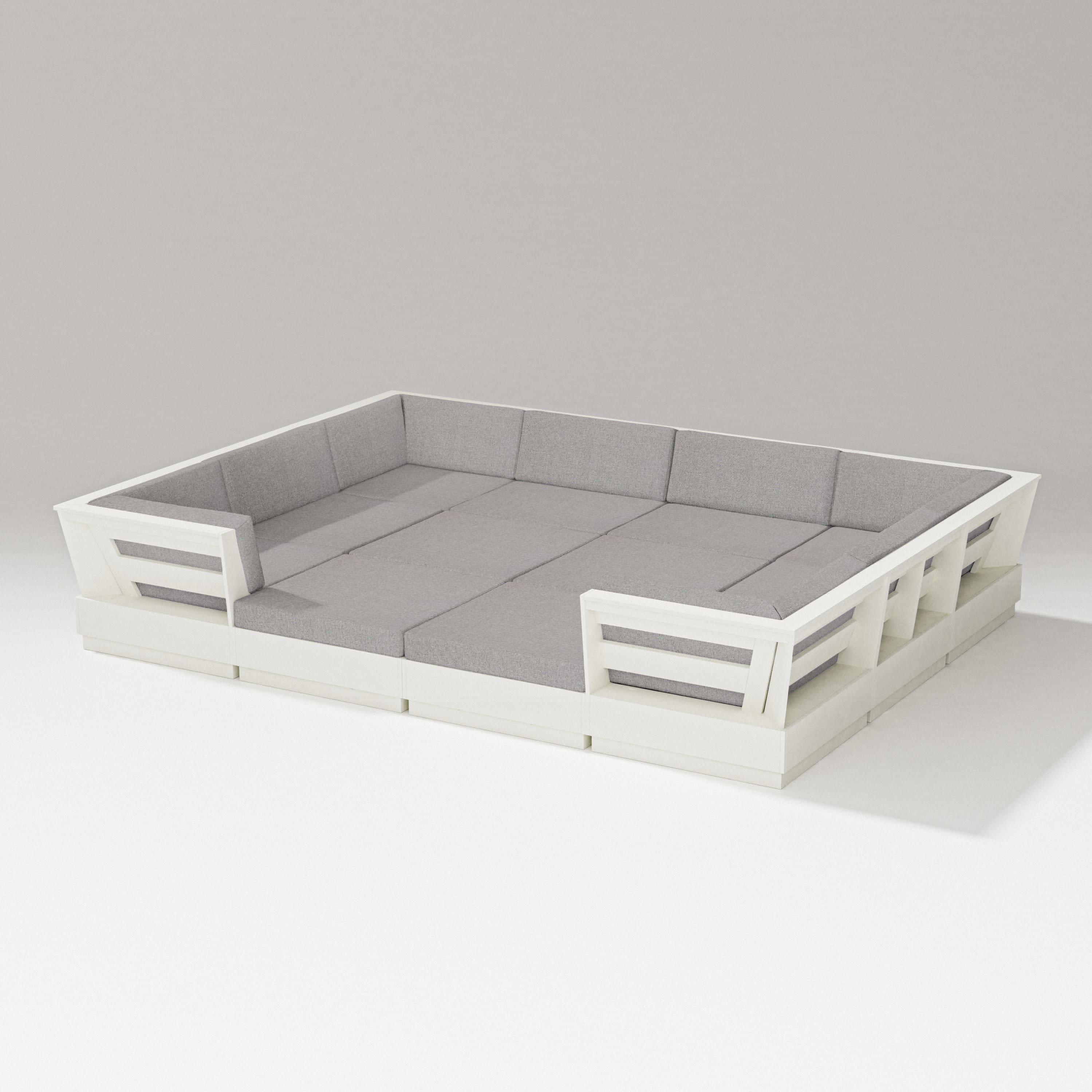 Elevate 12-Piece Pit Sectional in Vintage White / Grey Mist