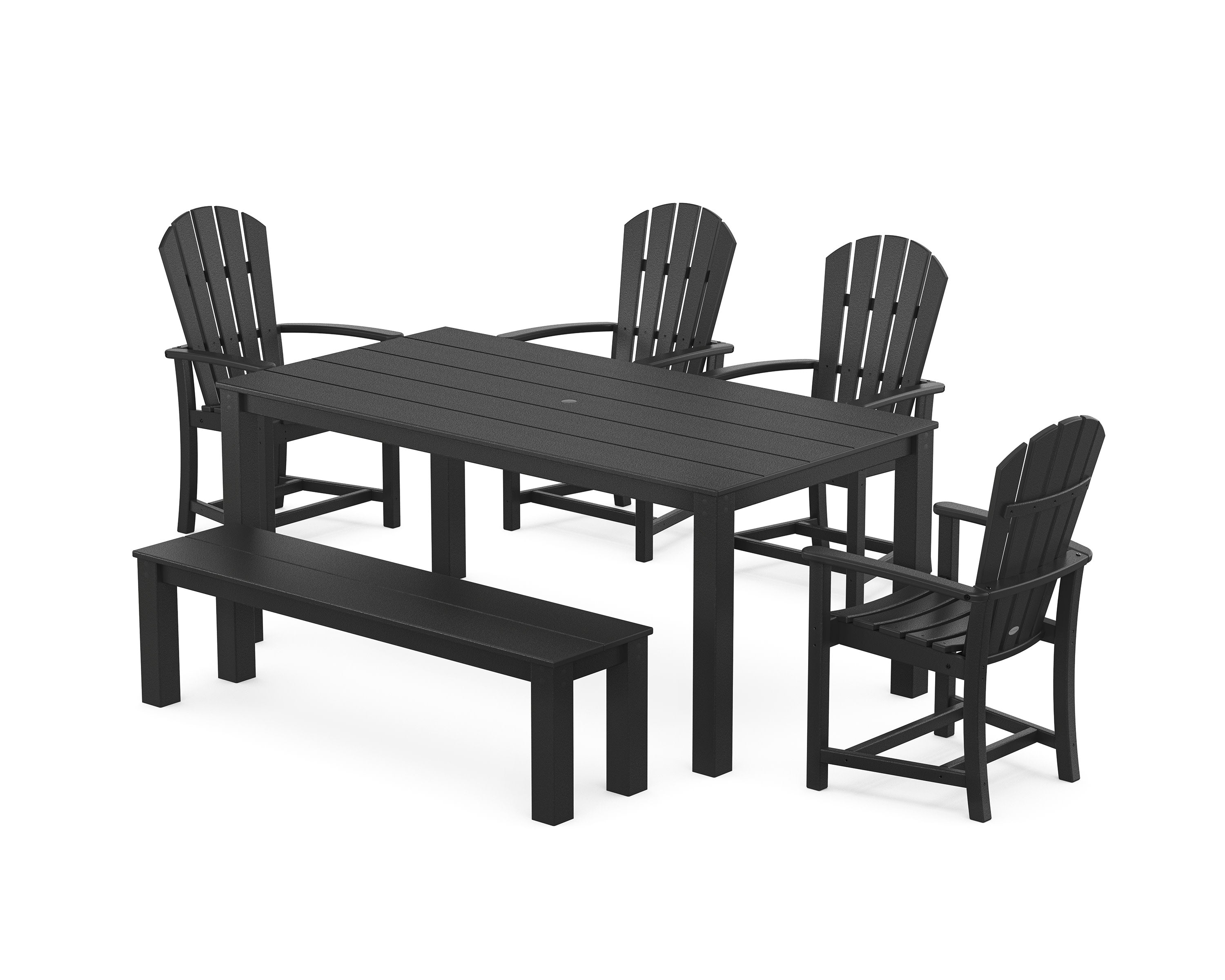 Palm Coast 6-Piece Parsons Dining Set with Bench in Black