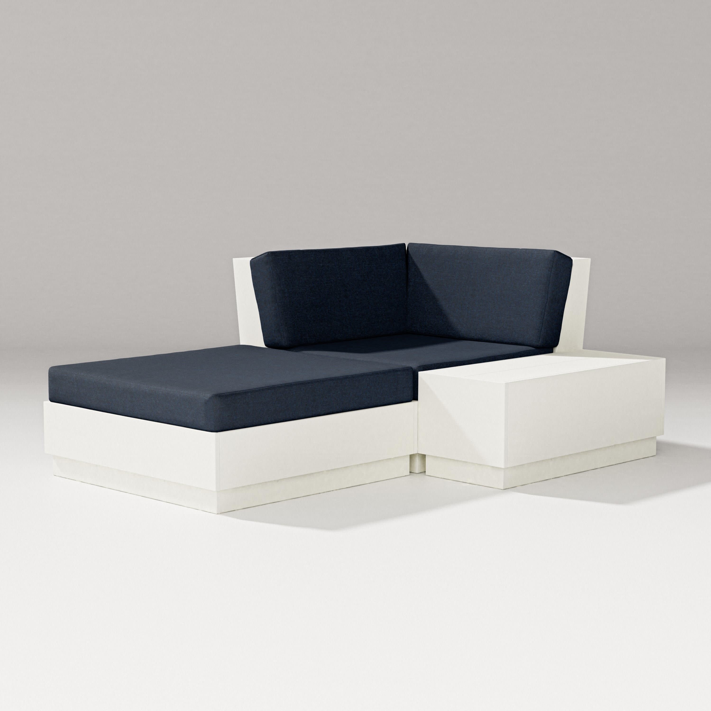 Elevate Corner Chaise in Vintage White / Marine Indigo