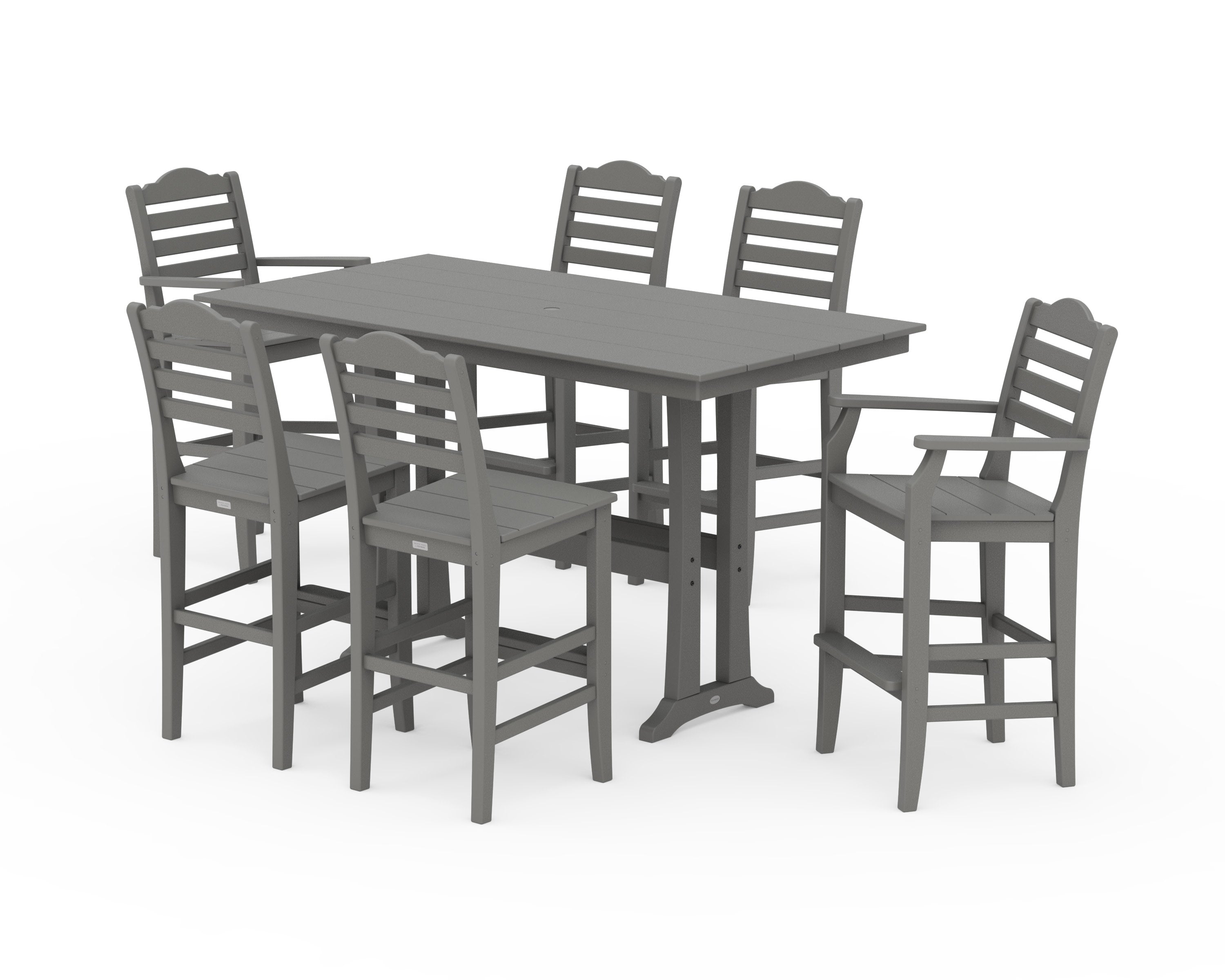 Savannah 7-Piece Farmhouse Bar Set with Trestle Legs