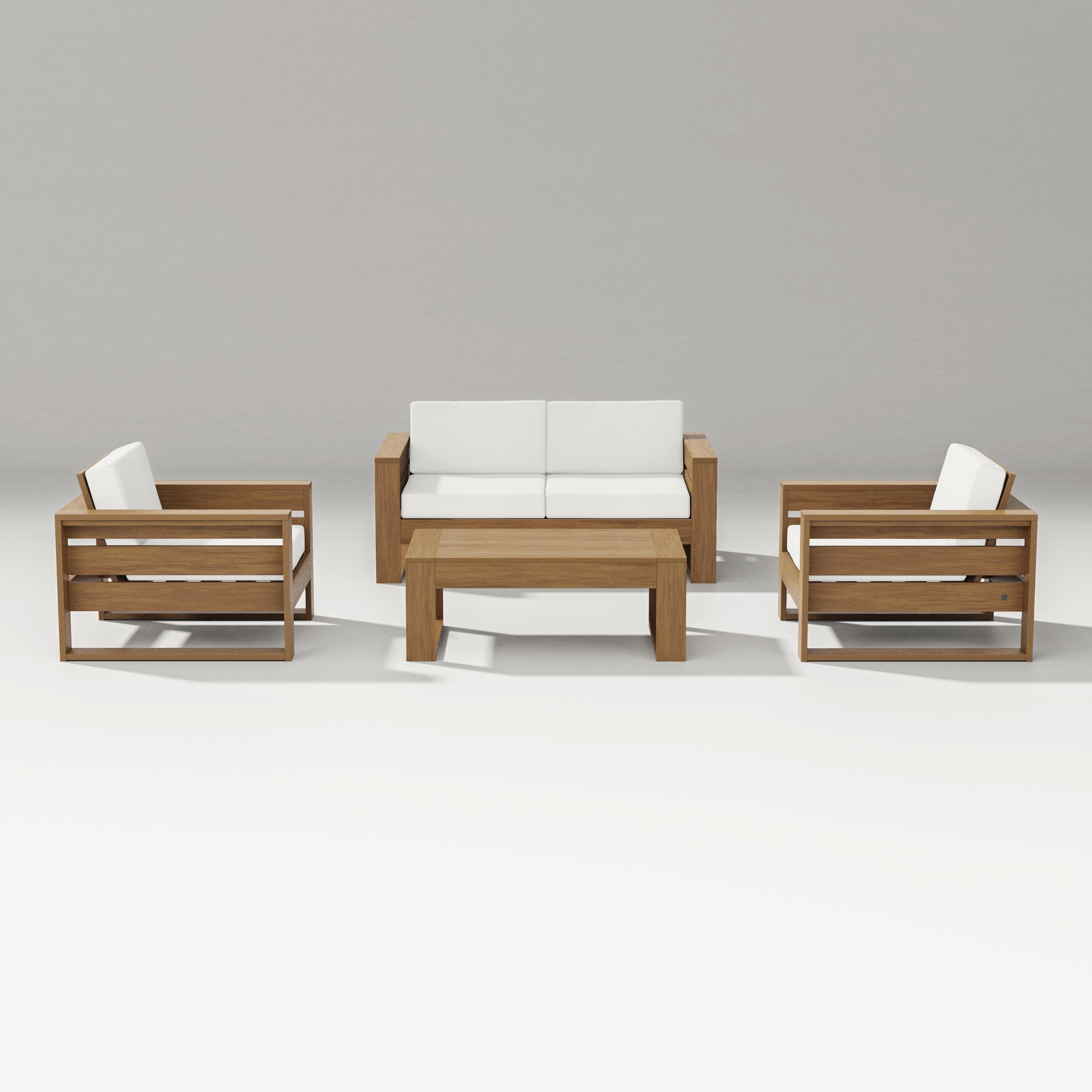 Latitude 4-Piece Lounge Loveseat Set in Natural / Natural Linen
